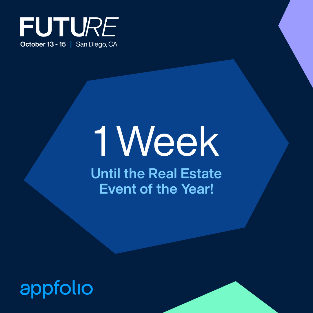 AppFolio's tweet image. The wait is almost over! In just 7️⃣ days, we’ll be kicking off the Real Estate Event of the Year, and we couldn’t be more excited!

Get ready to experience the future of real estate firsthand. See you in San Diego! 💙

#AppFolioFUTURE #FUTURE2025 #FUTUREConference #RealEstate
