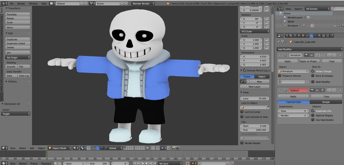 NibrocRock's tweet image. So, it's come to my attention that that this Sans model I made is now 10 years old, this model has a big (infamous) legacy so lets talk about that in a thread -(1/22)