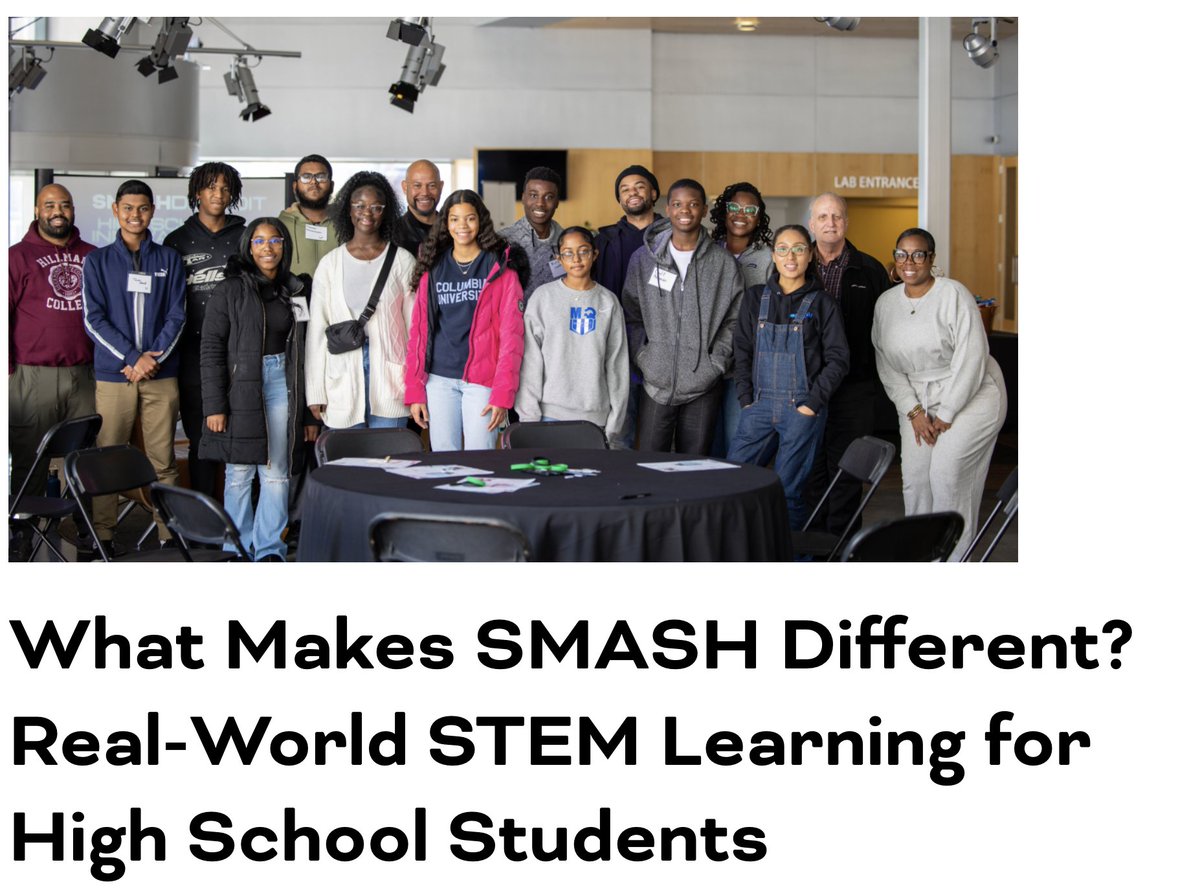 SMASHprogram's tweet image. What makes SMASH different? Real-world, project-based STEM learning that meets students where they are and helps them build what matters.

💡 Read the story: mash.org/2025/07/16/wha…

#STEMEducation #SMASHVirtual #STEMLearning