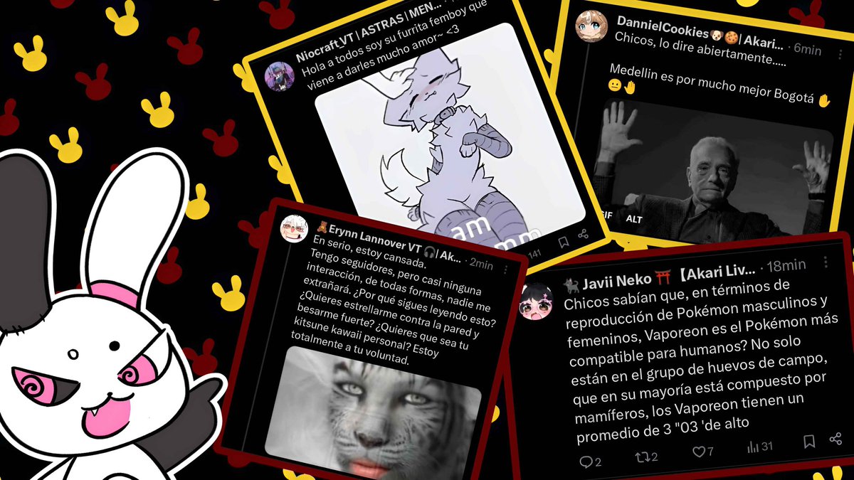 ¡Se esforzaron al máximo! 🩷✨

Los chicos de Akari Live <a href="/Niocraft_VT/">Niocraft_VT | ASTRAS | MENSOS INC | AKARI LIVE |</a> <a href="/DannielCookies/">DannielCookies🐶🍪| Akari Live!</a> <a href="/Erynnlannover/">🧸Erynn Lannover VT 🎧| Akari Live</a> y <a href="/JaviiNekoVT/">🐈‍⬛ Javii Neko ⛩️【Akari Live | Oficial_LEP】</a> dieron su mejor esfuerzo en el VS de ayer 🩷🩷🩷

¡Este fué parte de su castigo por perder muejejeje! >:3