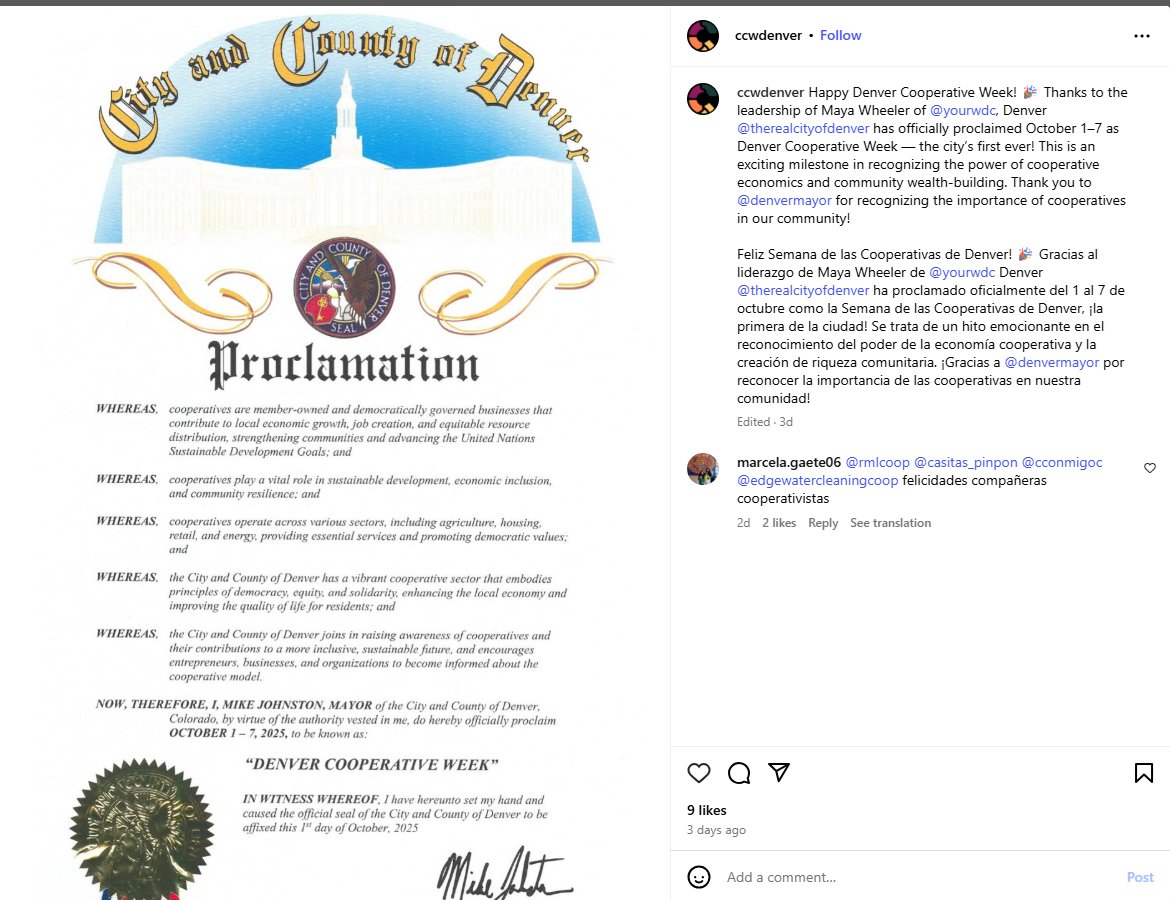 Honored to be recognized by the Center for Community Wealth during Denver Cooperative Week!

Proud to support community-owned solutions like Driver Cooperative in Arapahoe County.

$5 Off 1st Ride | $7 Off Airport Trips
coloradodrivers.coop
#CooperativeMonth #MayaForArapahoe