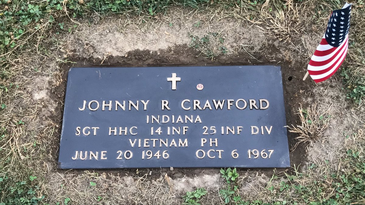 Went to visit Johnny Crawford tonight, he died 57 years ago today.

Marker is looking good, I completely restored about two years ago and it is holding up very well. Just needed to scrub off the dirt.

RIP Johnny, you are remembered today. 🇺🇸