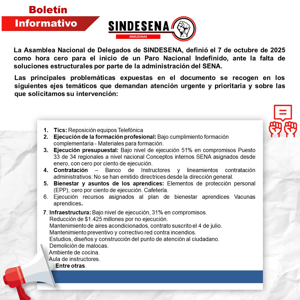 SINDESENA Amazonas tweet media