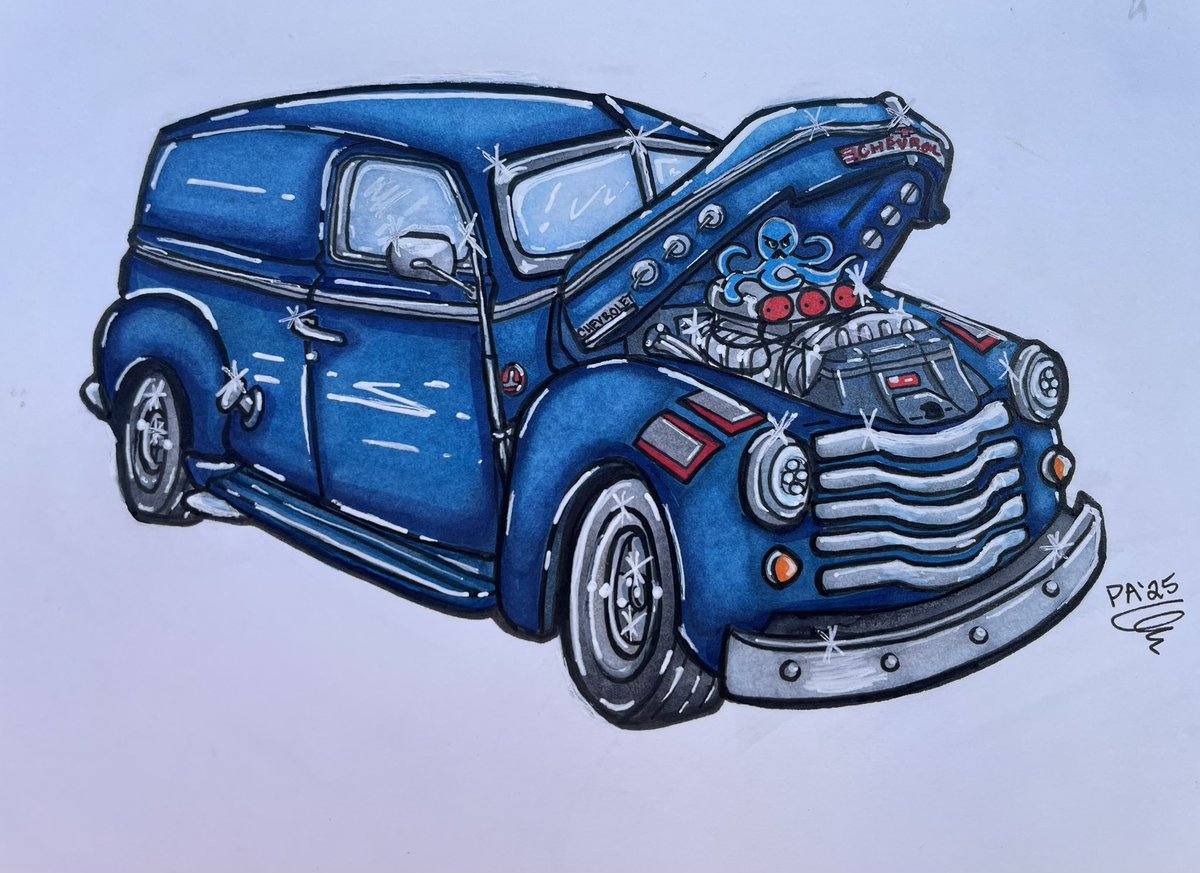 Completed 1952 Chevy Panel Wagon! #carart #car #art #myart