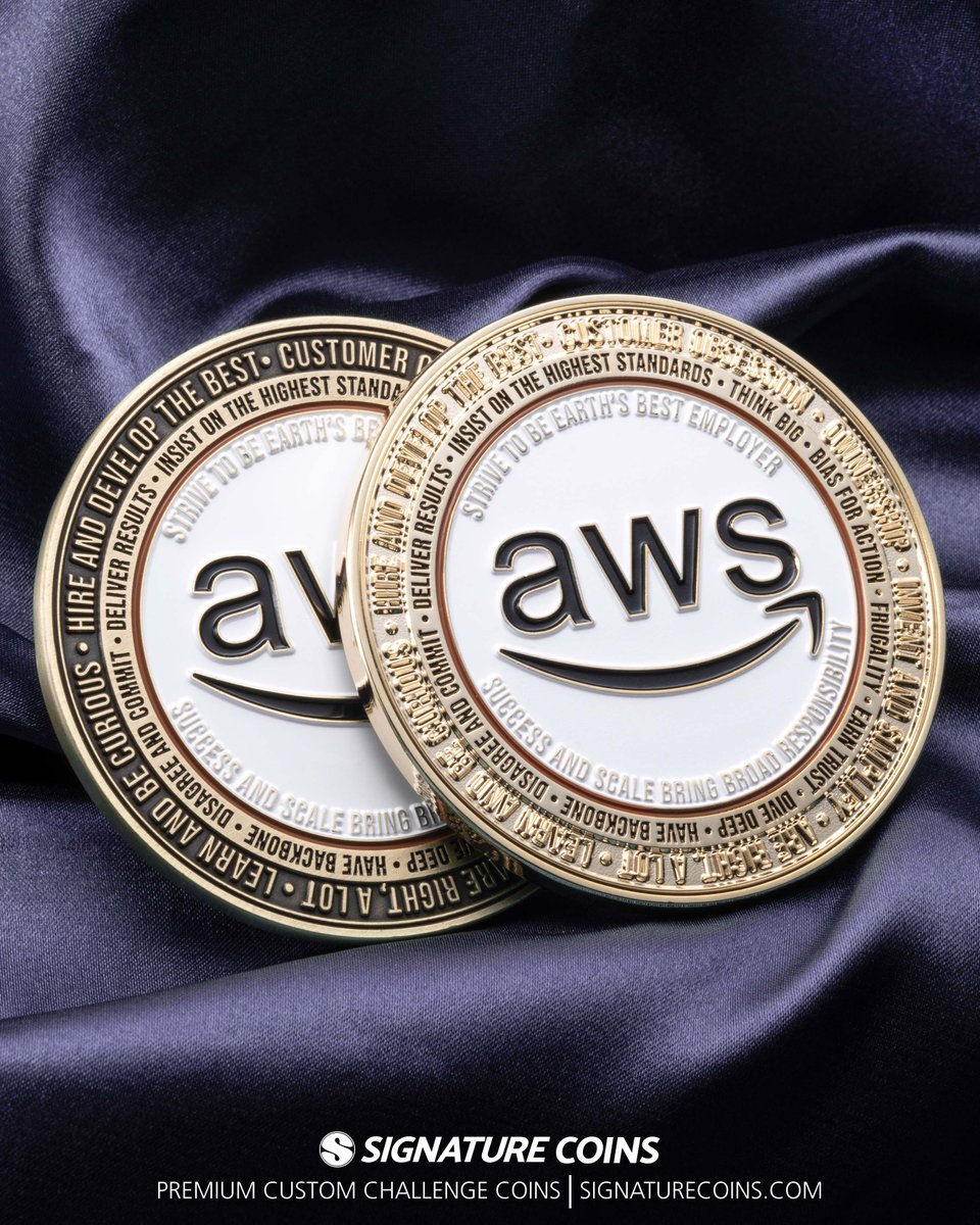 signature_coins's tweet image. Every organization has values. The strongest ones make them tangible. This custom AWS challenge coin captures the leadership principles that drive innovation and excellence, forged in a design meant to last a lifetime.

#SignatureCoins #ChallengeCoins #CustomCoins