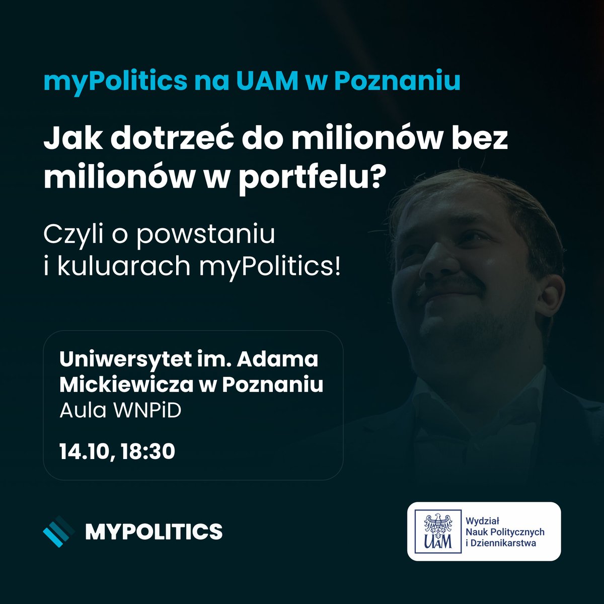 ⭐ Wasze pytania, historia powstania i kuluary myPolitics na UAM!

Chcesz poznać jak wyglądało budowanie redakcji od kuchni, jak dotarliśmy do polityków i kandydatów na Prezydenta RP czy też jak tworzymy nasze quizy? Albo może masz własne pytanie?

➡ Już za tydzień 14.10 o 18:30