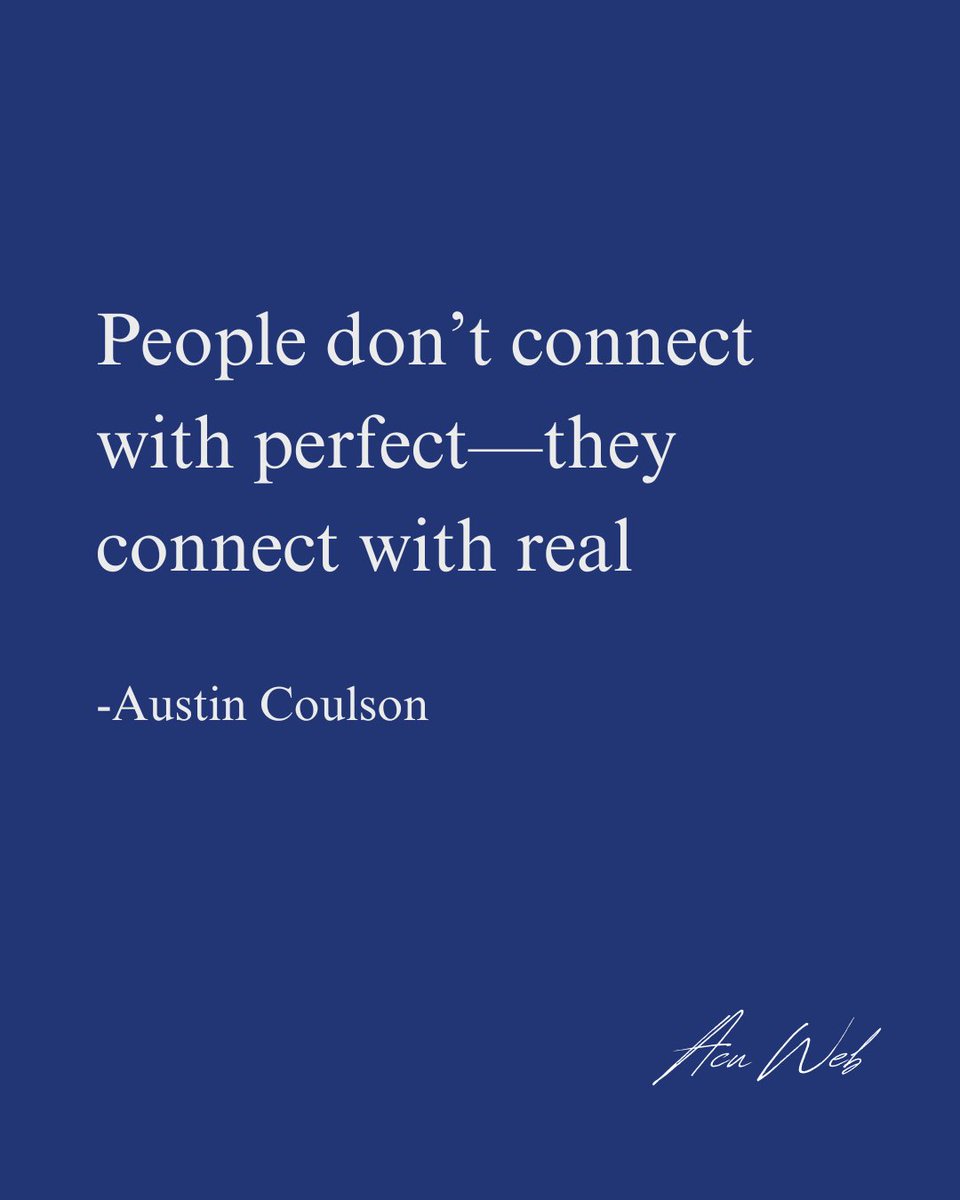 ACUWebServices's tweet image. Authenticity builds trust. In business and in life, people resonate more with real stories, not perfect ones.

#ACUWeb #DigitalMarketing #Authenticity #MarketingStrategy #SocialMediaTips #RealConnections