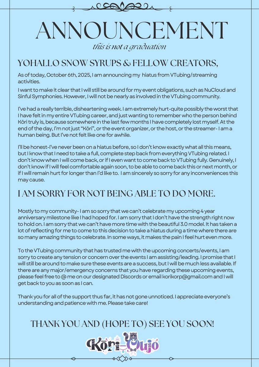Please read 💜 &amp; take care!🍧🦝 If any emergencies or important discussions need to be had, I will def be around for them, but otherwise, taking a step back.