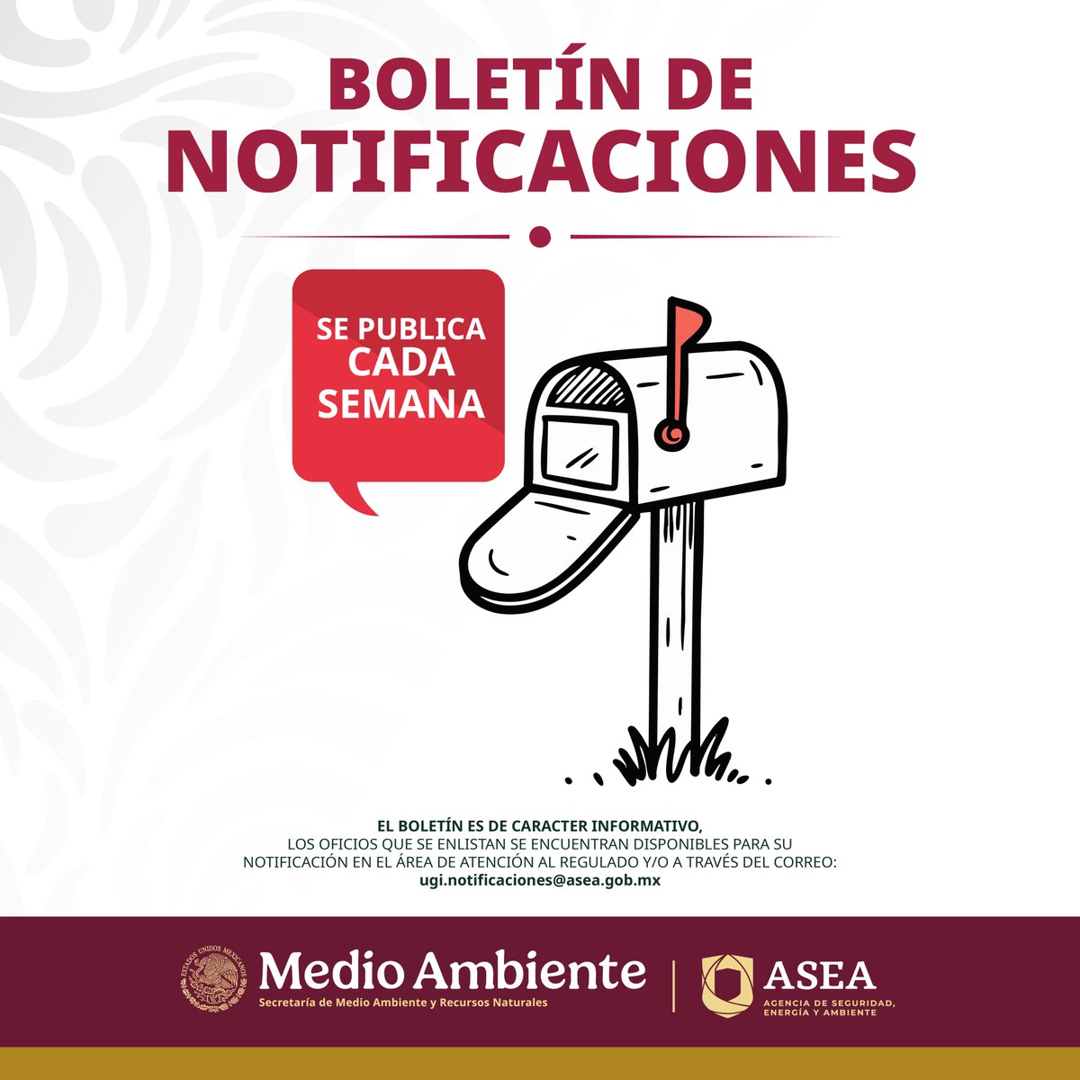 📰 ¡Llegó el #BoletínASEA! 🔽
bit.ly/4gYBZFv 

🟢Los oficios enlistados se encuentran disponibles para su notificación en el área de atención al regulado y/o a través del correo ugi.notificaciones@asea.gob.mx