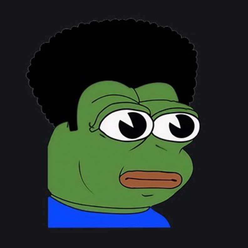 Pepe the Frog with afro hairstyle meme