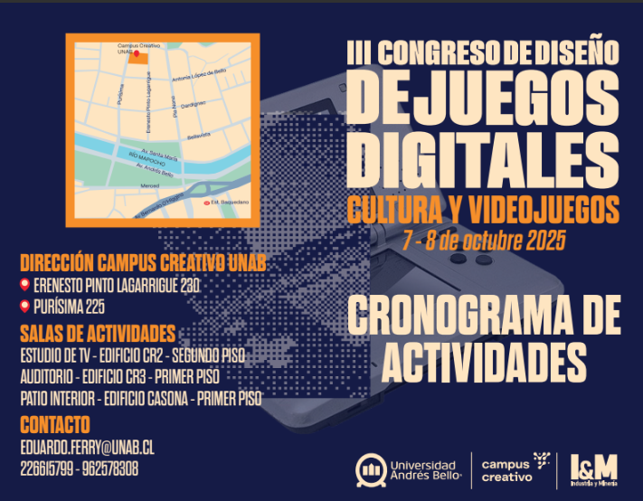 idepi_unpaz's tweet photo. #Martes estarán en el "III congreso de diseño de juegos digitales. Cultura y videojuegos" en 🇨🇱, los docentes e investigadores Victoria Pirrotta y Néstor Arriola #idepi #depit de la #unpaz
#universidades
#publica
#conurbana https://t.co/lsmqVwt4HX