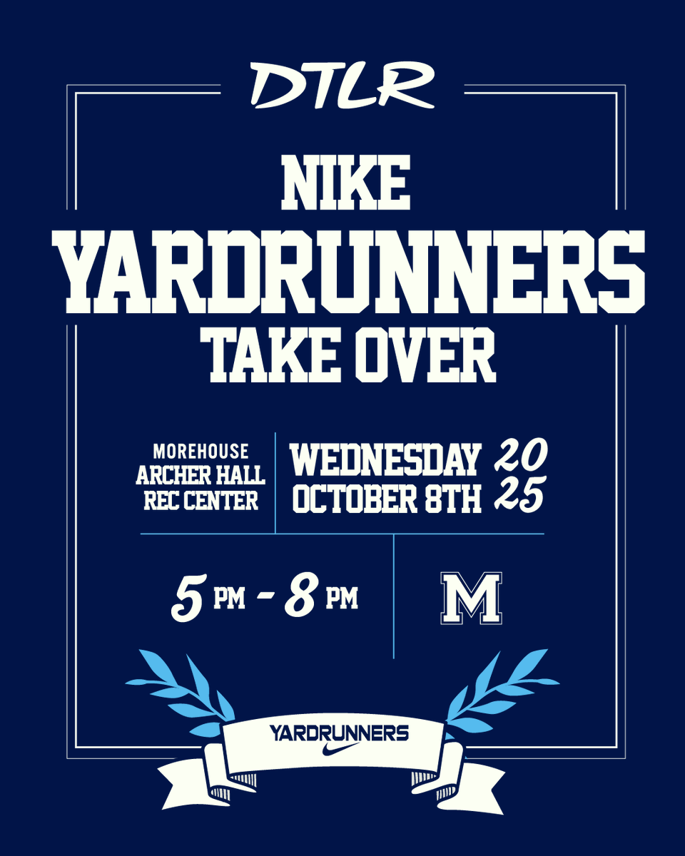 DTLRVILLA's tweet image. Jaguars, the Yard’s about to turn up!
DTLR and Nike are bringing the Yardrunners Takeover to Morehouse this Wednesday, Oct 8 | 5–8 PM 🏁

👟 Grab the Air Max 95s in Morehouse and Spelman colorways
🍔 Food + music
🛼 Skating rink + vibes all night

Pull up, rep your Yard, and make…