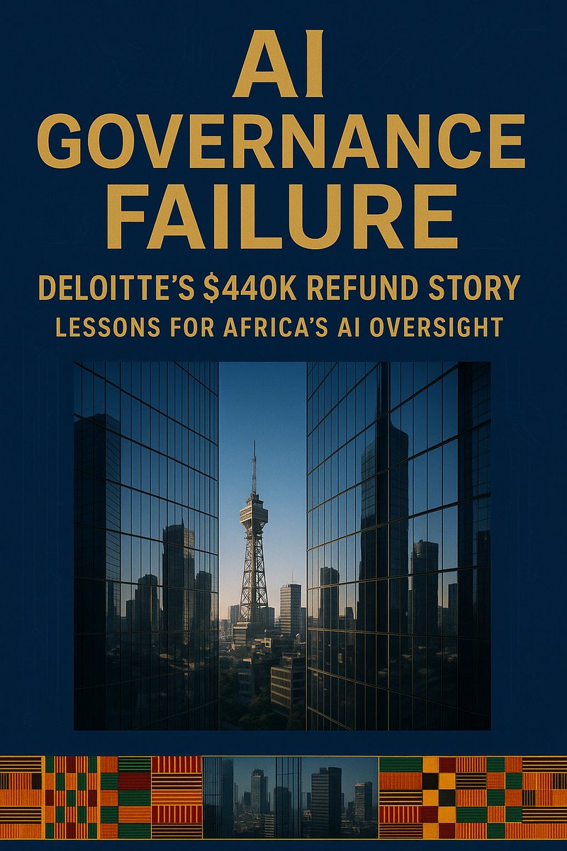 regienovel's tweet photo. The Deloitte refund shows the new risk: AI without guardrails. Africa’s answer isn’t slowdown; it’s disclosure, automated checks, and independent assurance in every critical RFP. #AIinAfrica https://t.co/MFpRReyywE