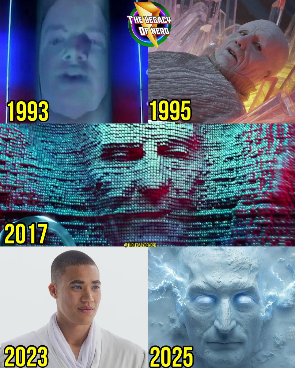 Zordon from Power Rangers: Then &amp; Now

1993: Original ‘Mighty Morphin Power Rangers’ TV Series
1995: Mighty Morphin Power Rangers: The Movie
2017: Power Rangers (Movie)
2023: Power Rangers Cosmic Fury
2025: Official Power Rangers Ninja Kidz Web Series