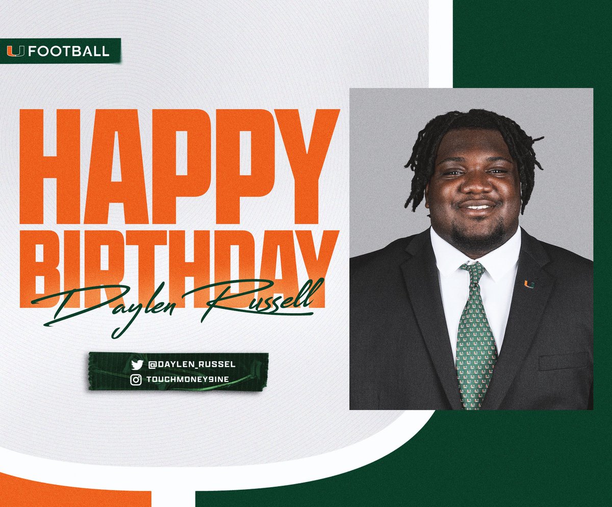 coach_cristobal's tweet image. HAPPY BIRTHDAY! @Daylen_Russel 
#GoCanes
@CanesFootball