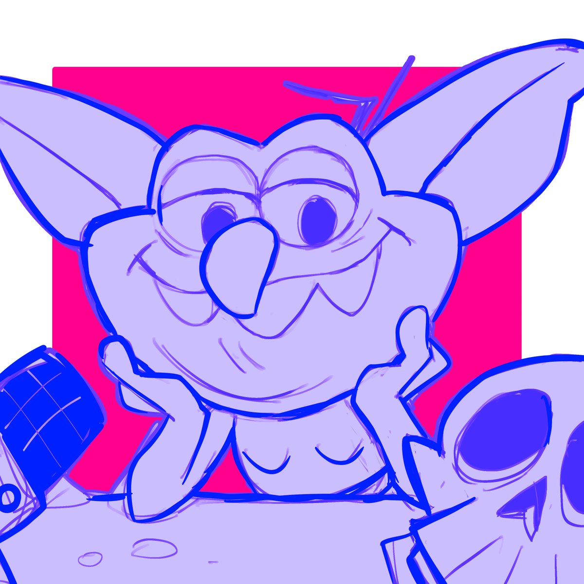 <a href="/KevBobbitt/">KBKingsize</a> Day 6 of sketching friends / mutuals / folks I enjoy for Promptober is for <a href="/thisisgoblin/">This is Goblin</a>