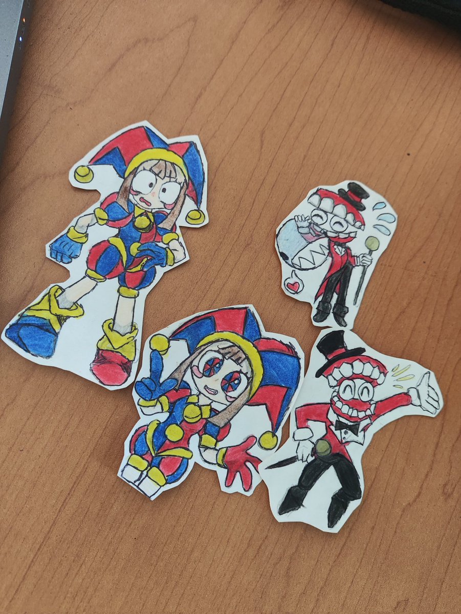 ankh_anarchy's tweet photo. Una alumnita me hizo stickers a mano de la Skibidi Sigma Pomni Digital Fortnite Chamba porque platicamos de eso una vez 🥺 https://t.co/OKobOesI0z