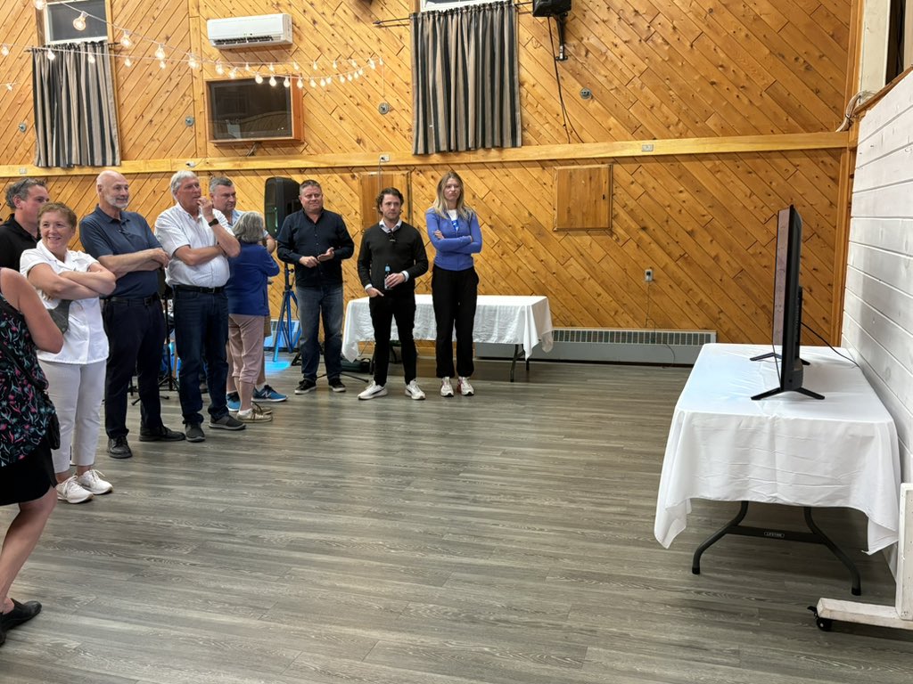 Several supporters of <a href="/pcnbca/">PCNB</a> candidate Kevin Russell and members of the Tory caucus are at the Renous Rec Centre watching results roll in from the Miramichi West byelection. Russell now leads Liberal challenger Hannah Fulton Johnston by 698 votes with 13 of 15 polls reporting