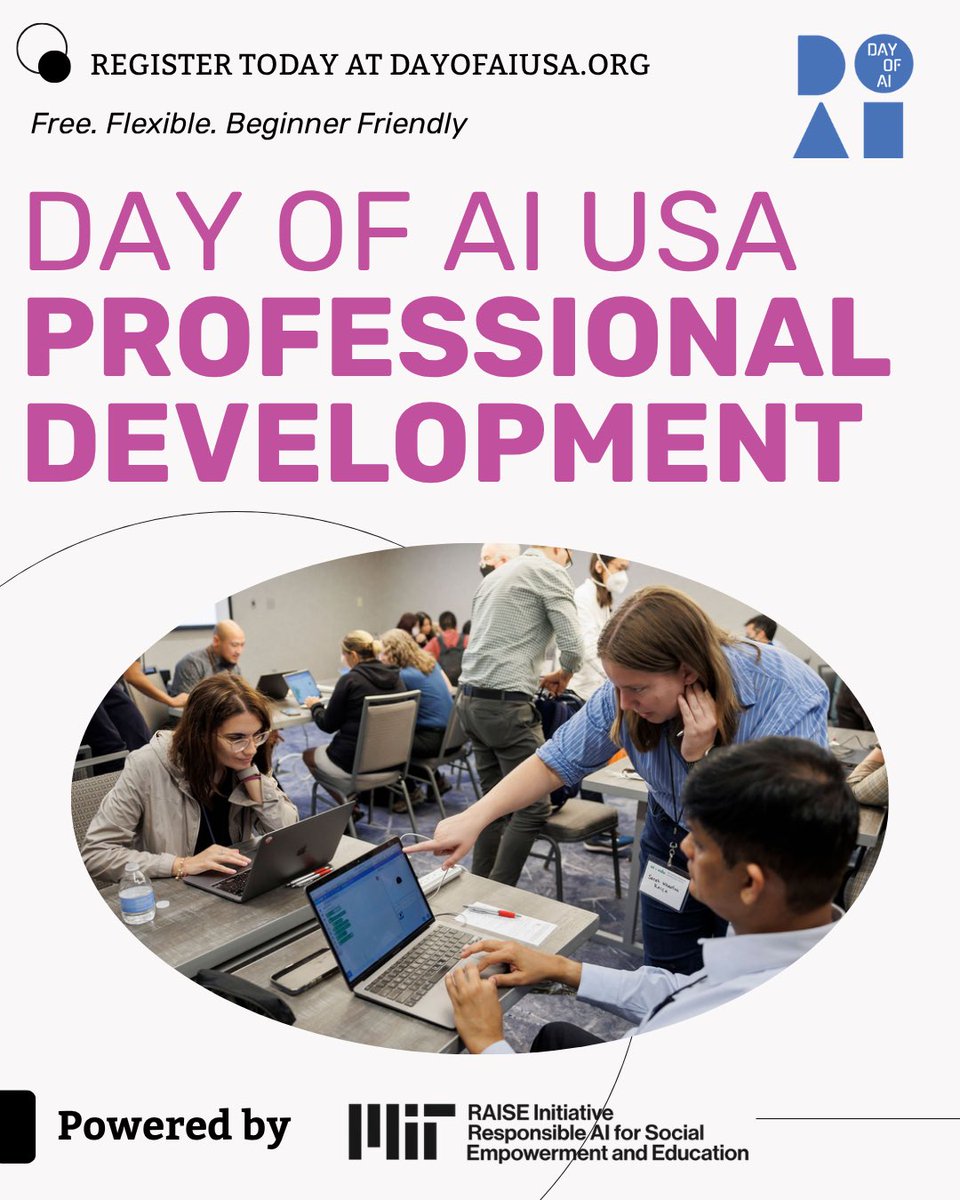 🦾Calling all #educators! Now is the time to bring an understanding of AI to your students. Did we mention it’s free? Visit dayofaiusa.org NOW!