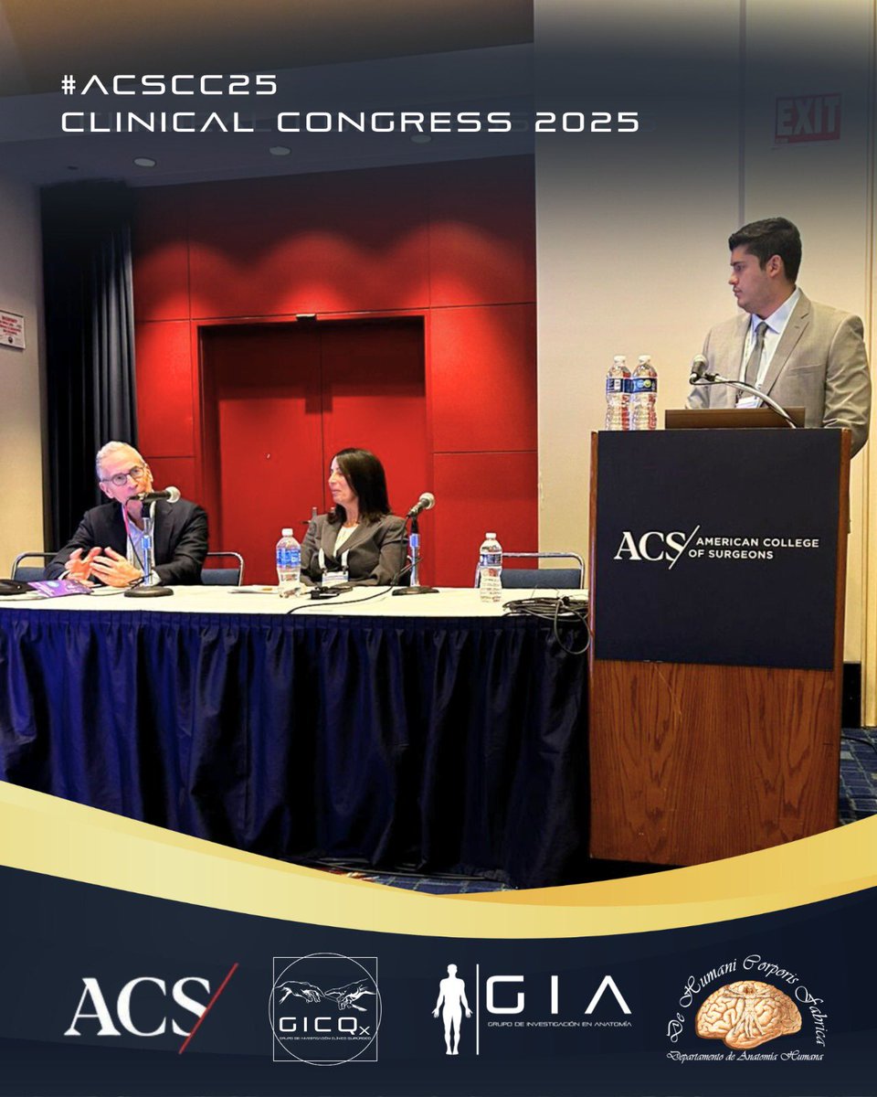 Day 1 at #ACSCC25
<a href="/GICQx_UANL/">GICQx UANL</a> and <a href="/gia_uanl/">Anatomy Research Group</a> showcasing their commitment to clinical-surgical research and anatomy. 🔬🇲🇽
Wishing the best of success to all our members!
#ACSCC25 #GICQx #GIA #UANL #Anatomy <a href="/uanl/">UANL</a> <a href="/AmCollSurgeons/">American College of Surgeons</a>