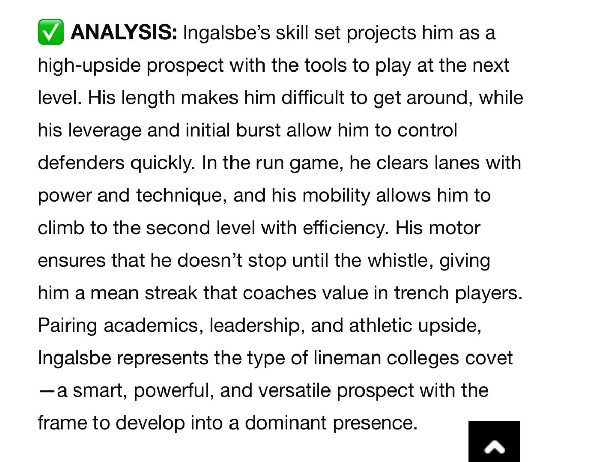 ‼️My most recent scouting report from <a href="/sixstarfootball/">Six Star Football | PLUS+</a> — the goal is to improve every week and help my team succeed! I’m excited to explore opportunities at the next level and find a team where I can develop into a better player and person. 

<a href="/WhitePlainsFB/">White Plains Football</a> <a href="/CoachSFountain/">Scott Fountain</a>