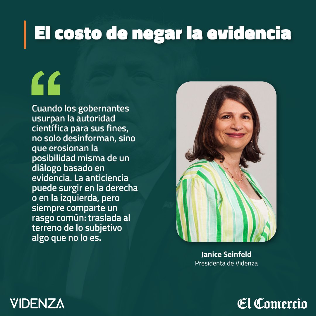 En   su columna publicada en <a href="/elcomercio_peru/">El Comercio</a>, nuestra presidenta,<a href="/janice_seinfeld/">Janice Seinfeld</a>, analiza las recientes declaraciones de Donald Trump sobre el paracetamol y el   autismo, y advierte sobre los riesgos de la desinformación cuando se difunden   mensajes sin respaldo científico