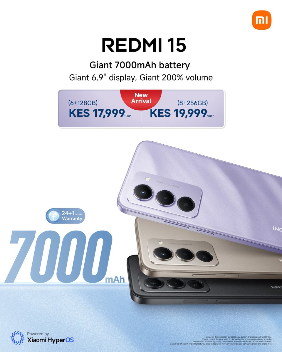 EbokpoII's tweet photo. NEW ARRIVAL π₯
π± Redmi 15 4G β Power Meets Performance!
β¨ 6GB + 128GB π 19,000/=
β¨ 8GB + 256GB π 20,800/=
β‘οΈ Massive 7,000mAh Battery β Stay powered ALL DAY & NIGHT! ππ₯
π Nationwide Delivery | #Redmi15Launch
The big screen and 7000mAh Battery got me attracted. https://t.co/aPpEEgTGUB
