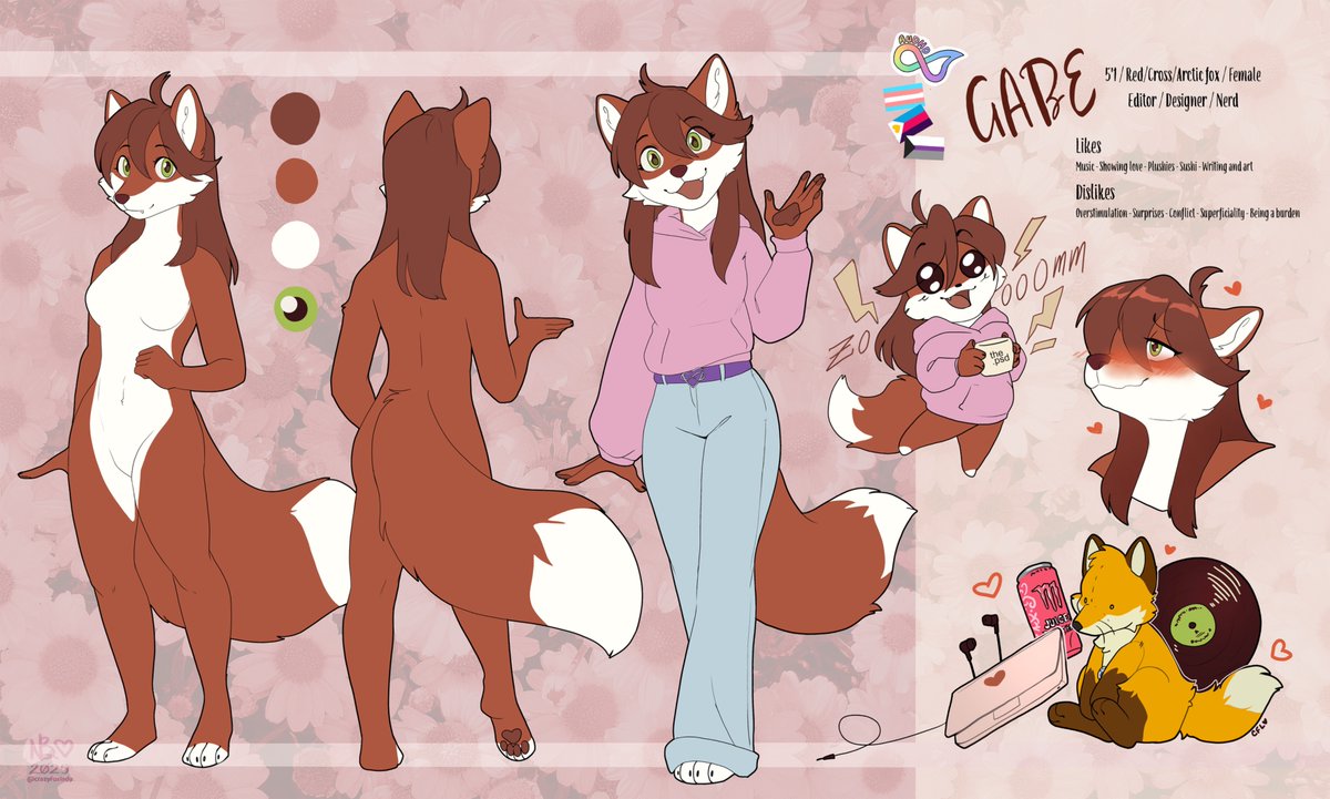 Ref sheet for the most lovely Gabe ; A ; &lt;33 

Such a fun sheet to work on (all fox bias aside...😘) ! 
Thanks so much ^^ !