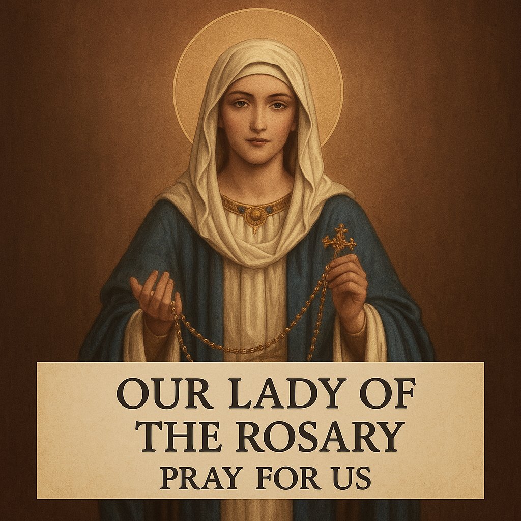 FriarMario's tweet image. O Lady of the Rosary, guide our hearts to your Son. Teach us to pray with faith and love, finding peace and strength in each Hail Mary. Amen.
