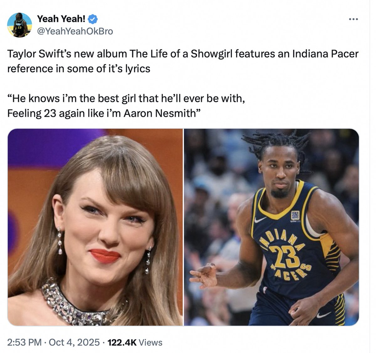 JacketJam_zone's tweet image. &quot;Wait, is &apos;Yeah Yeah!&apos; really a trusted source? 🤔 AI says no, but is there truth to it? Too lazy to listen to the whole Taylor album myself… 👀 Clever &apos;23&apos; reference if true! 🎶&quot; (214 characters)