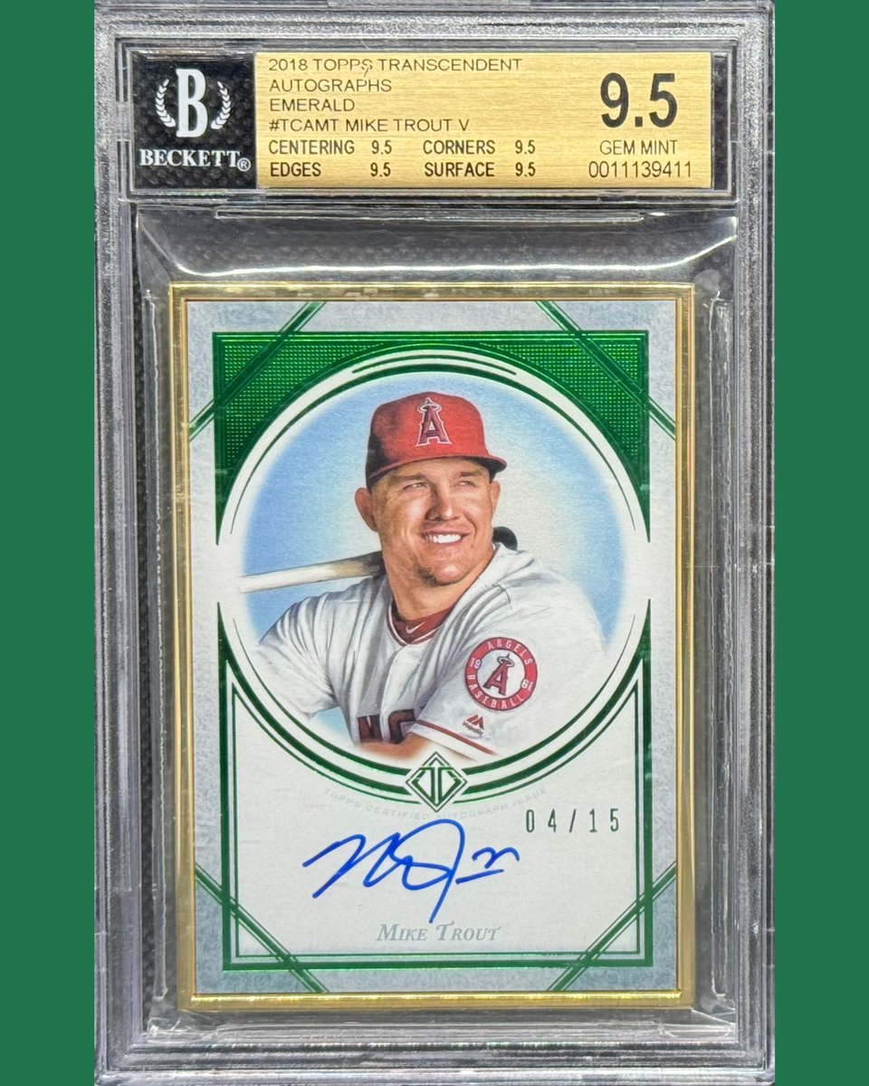 Mike trout マイク・トラウト 直筆サイン カード BGS9.5 Mike trout