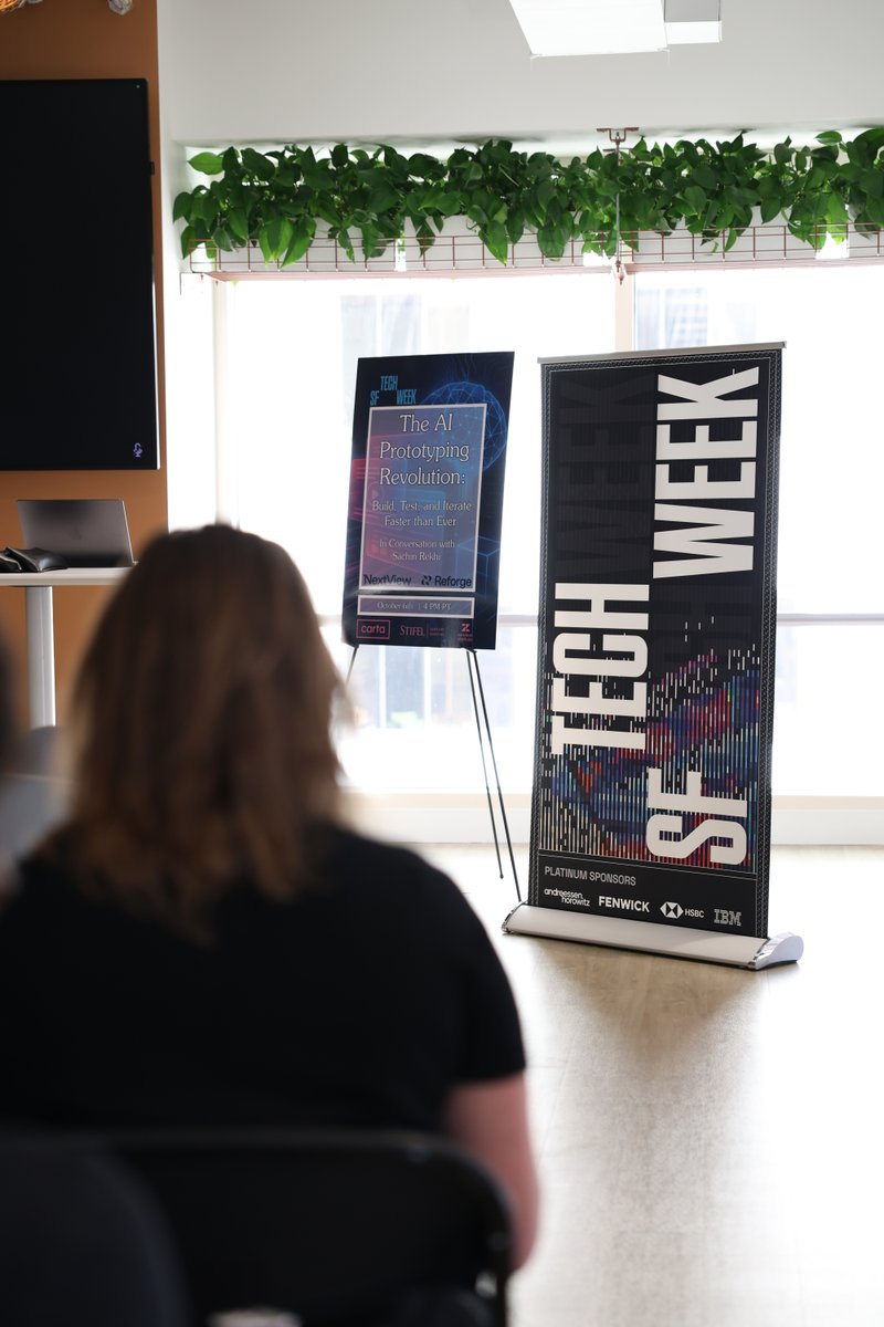 Techweek_'s tweet image. Pre-show networking is live at #SFTechWeek. Then @reforge × @NextViewVC take the stage with @bbalfour @sachinrekhi @robgo to unpack how teams build, test, and ship faster with AI.