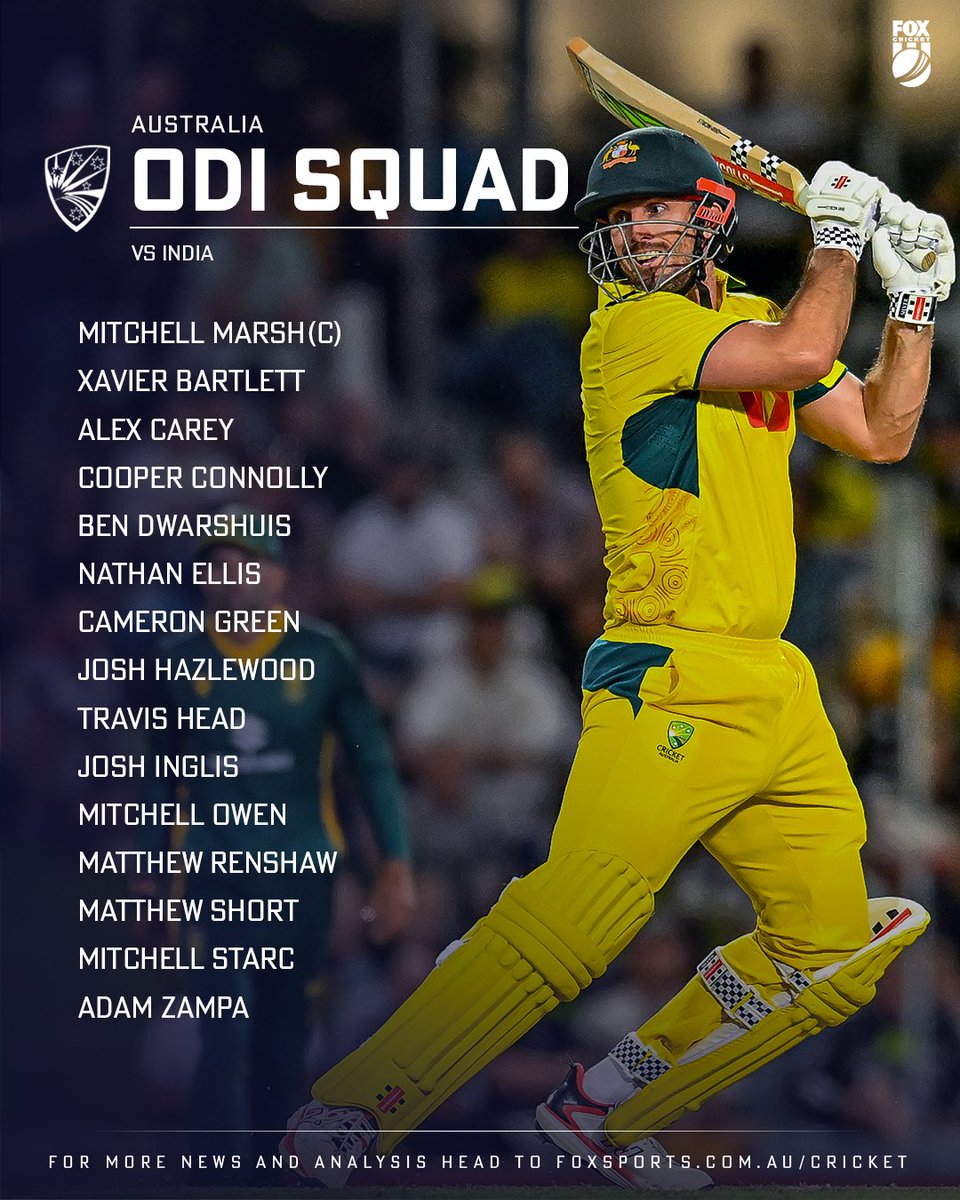 Australia's white ball squads to take on India later this month have been named with some BIG changes 👀

DETAILS 👉 bit.ly/4o7aEDA