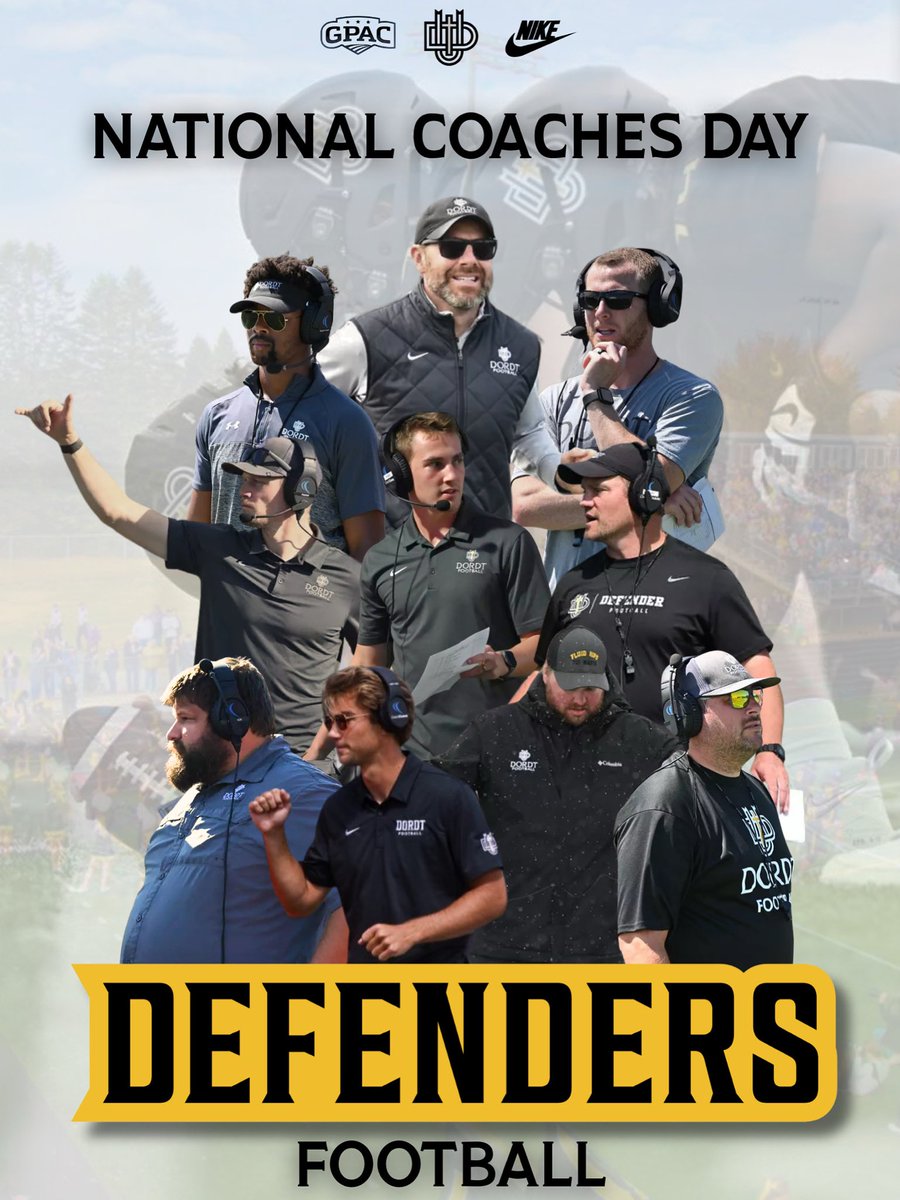 DordtFB's tweet image. Leaders. Mentors. Game-changers. Happy National Coaches Day! 🏈🟡⚫️

#DefenderWay #IndustryStandard