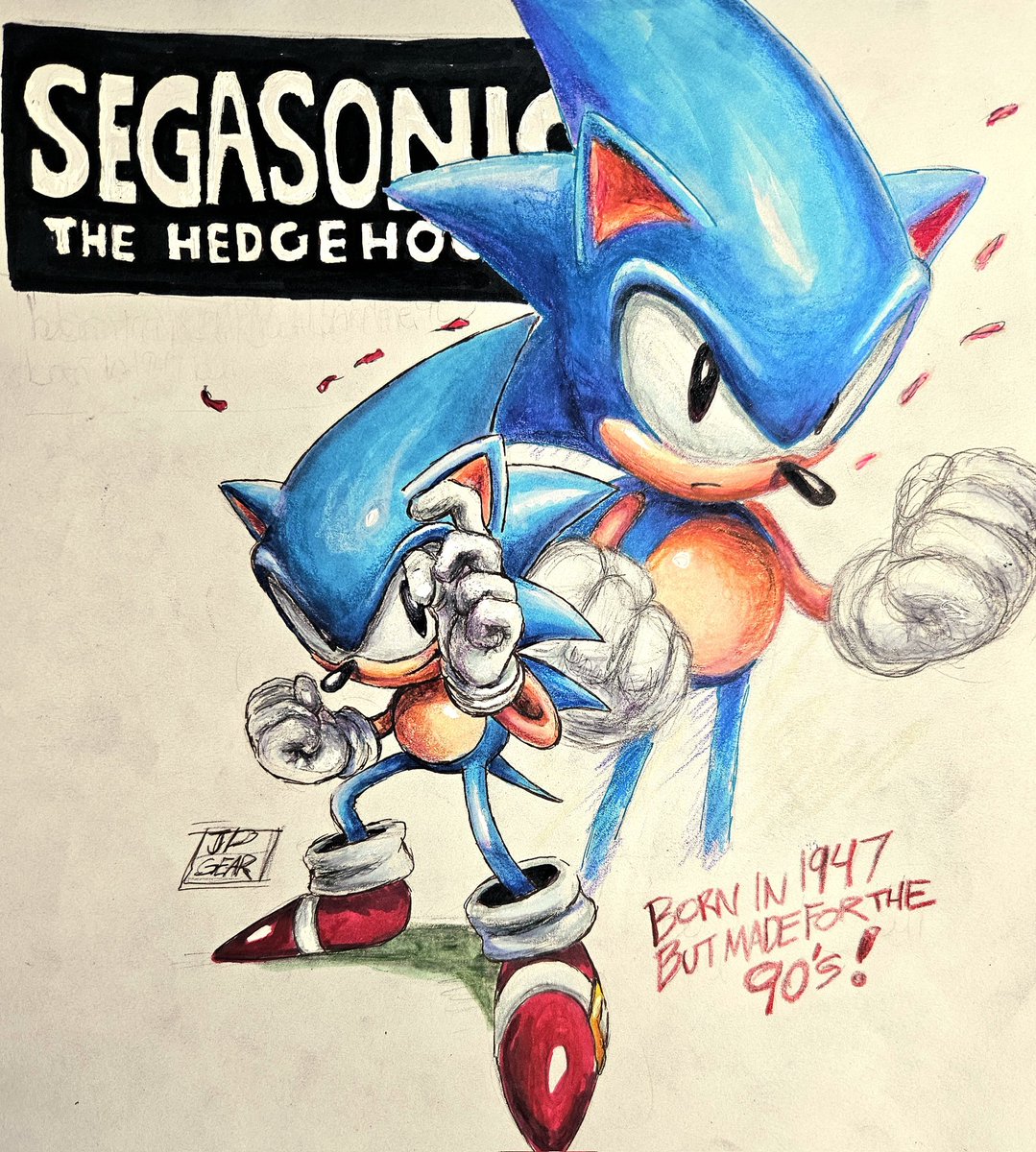 JUNIOONEONONE40's tweet photo. Sonic drawing I made. https://t.co/A6uU1ABJlR