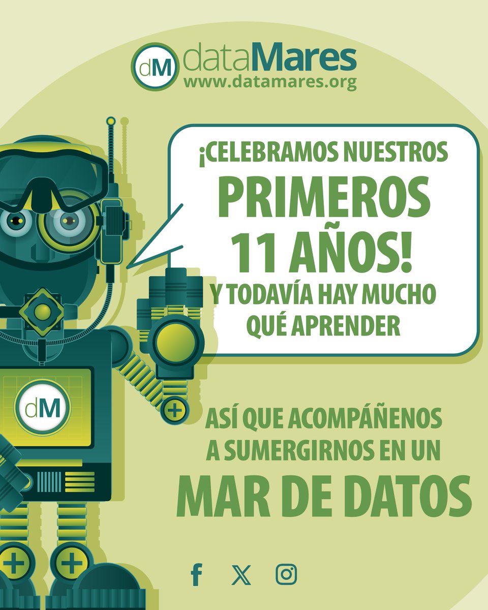 dataMares's tweet photo. 💐 Gracias por acompañarnos estos 11 años y un agradecimiento especial a quienes creado infografías con nosotros. Reiteramos nuestro compromiso para promover el acceso abierto a información y alimentar la curiosidad de todos y todas.
🤖 ¡Sumérgete en un #mardedatos! https://t.co/ZKrysPR3Ar