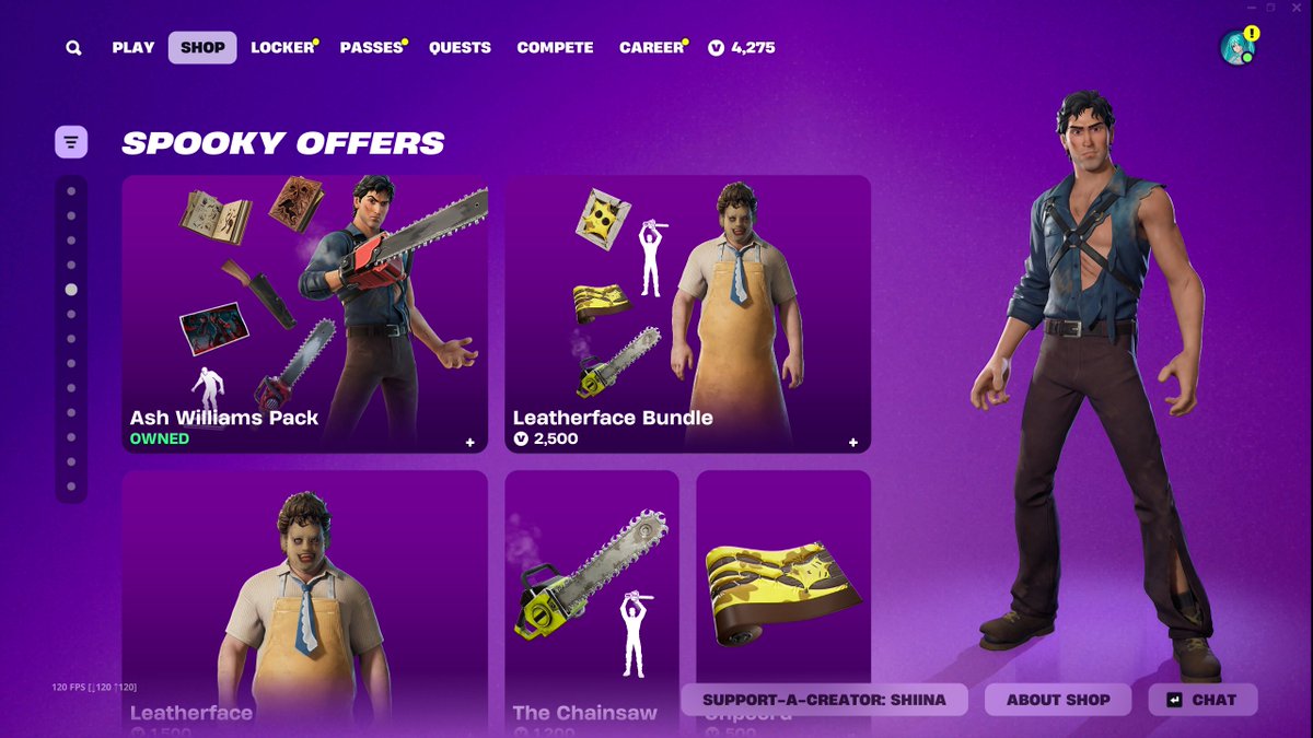 ASH WILLIAMS IS FINALLY BACK IN FORTNITE 🔥

FREE ITEM FOR FIRST WEB PURCHASE: fortnite.com/item-shop?crea…

Use Code "Shiina" to support me, thank you!! ❤️ #EpicPartner