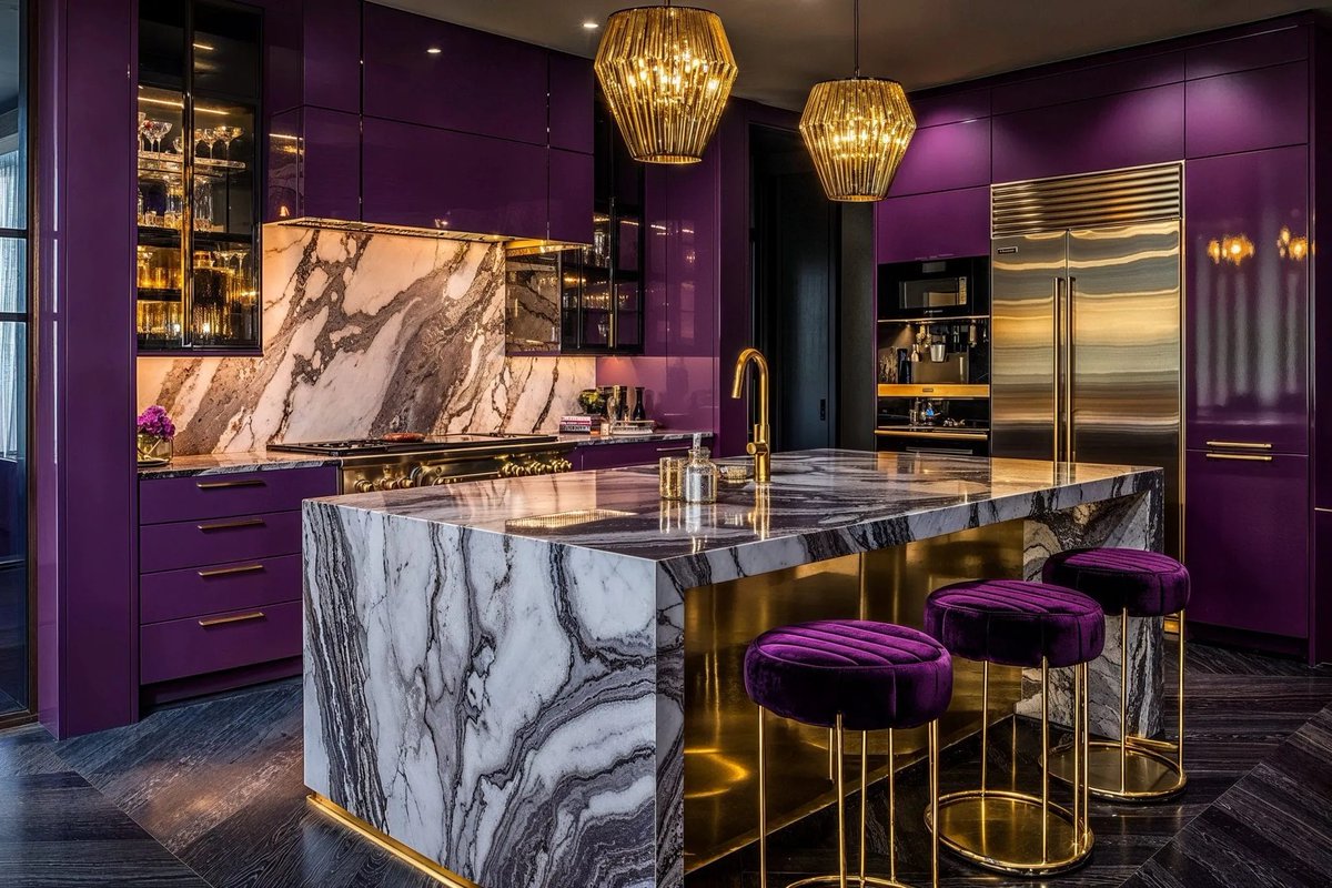 JHicks_HomePro's tweet image. A purple kitchen makes a regal statement. Deep purples paired with gold or silver accents ooze luxury &amp;amp; creativity. Coastal Virginia Magazine&apos;s Best Kitchen &amp;amp; Bath Remodeler#dogoodwork #kitchendesign #hgtv #kitchen #bathroom #homeimprovement #home #remodeling #remodel