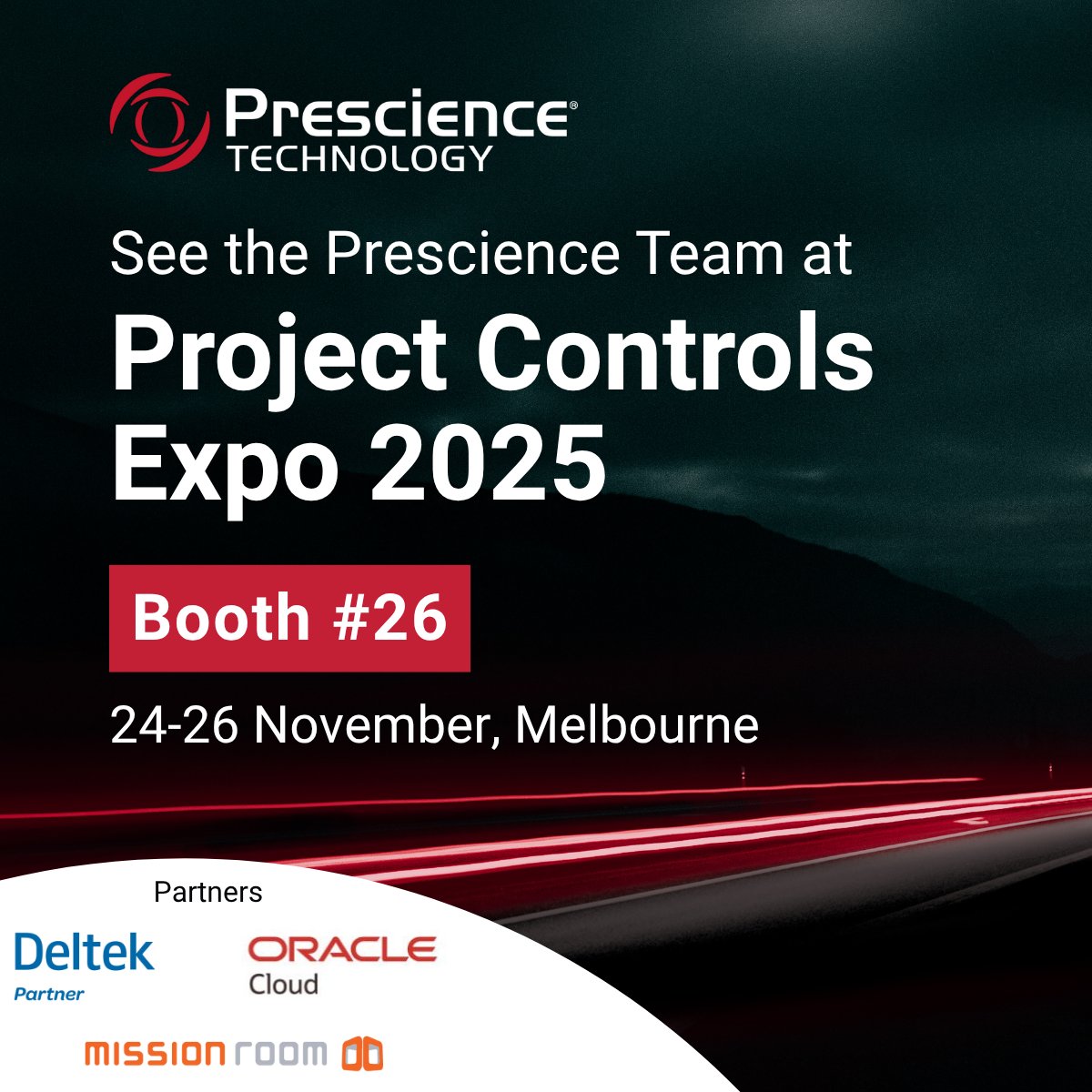 PrescienceTech's tweet image. Exciting news! Prescience is heading to the Project Controls Expo 2025!
📍 Melbourne Cricket Ground | Nov 24-26 🎯 Find us at Booth #62
Our project controls experts will be ready to chat about innovative solutions and industry best practices. 
#PCEAus2025