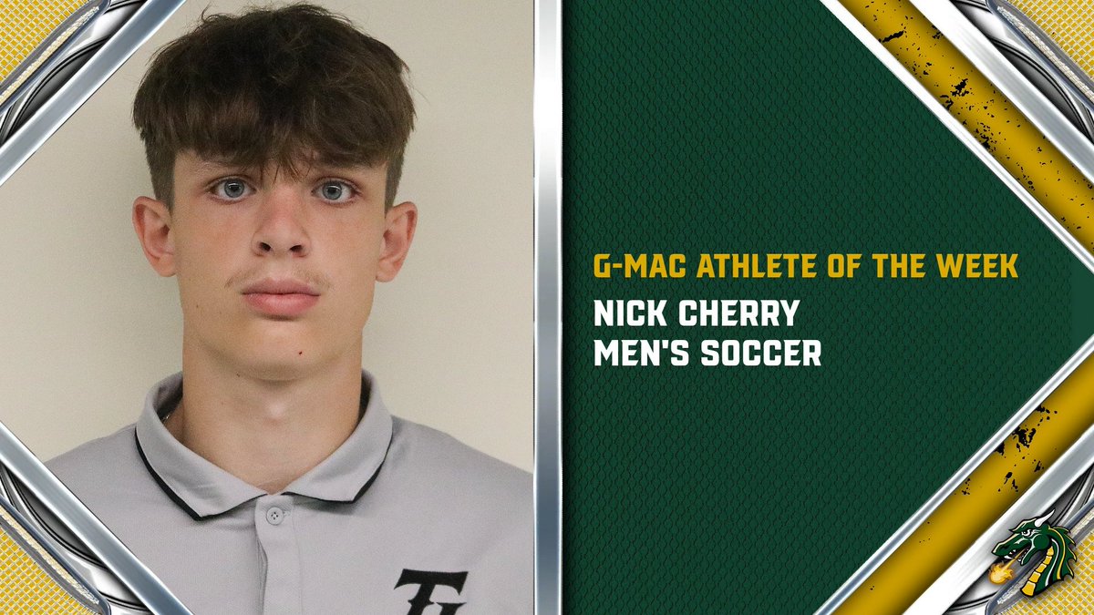 gotiffindragons's tweet photo. Nick Cherry has been named the G-MAC Men's Soccer Defensive Athlete of the Week! He led a strong defensive effort that held Findlay to no shots on goal. It was his fourth shutout as goalkeeper through eight games. #GoGons | #G_MACfc https://t.co/hqdbzUQ3go