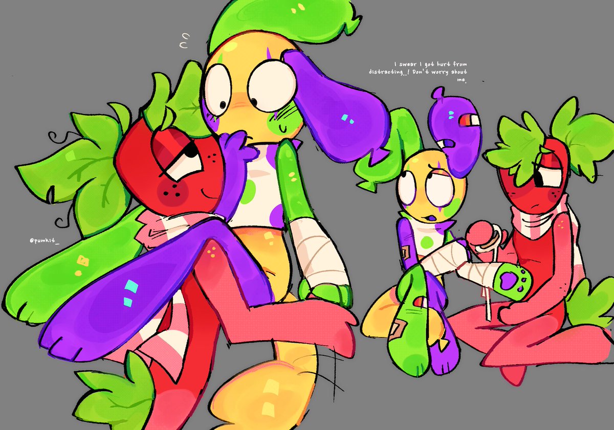 Pumkit_'s tweet image. This was really supposed to be vent art but I just wanted an excuse to draw Berryfunny 🤍🎀💗I love them sm 

#dandysworldfanart #dandysworld #dandysworldlooey #dandysworldsprout