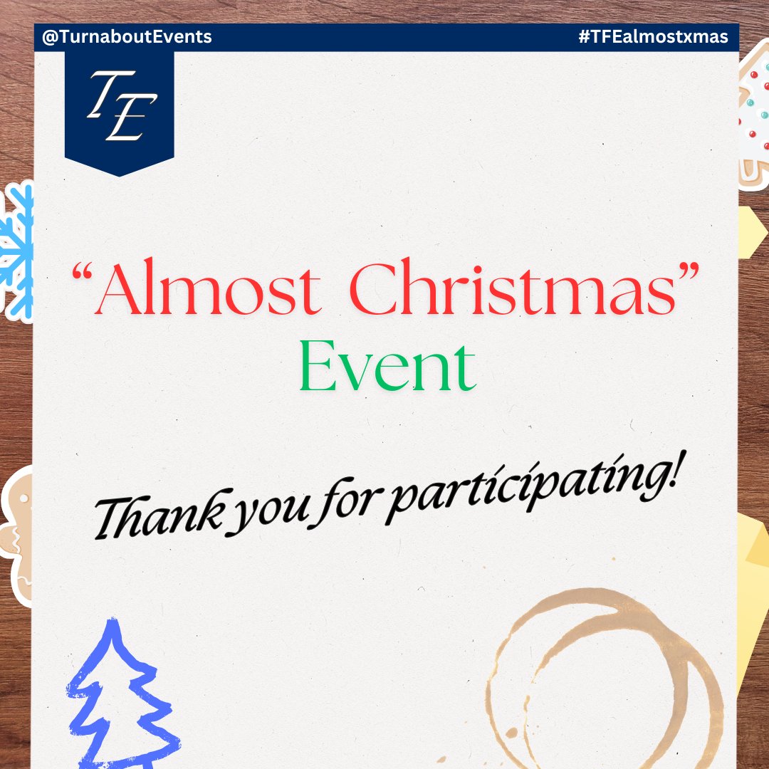 ❄️ "ALMOST CHRISTMAS" EVENT ❄️

Thank you for participating in our event! Be sure to check out #TFEalmostxmas to see everyone's creations!

***Late submissions will be liked and reshared until Dec 31st***

🗯️ AO3 collection: tinyurl.com/AlmostXmasAO3