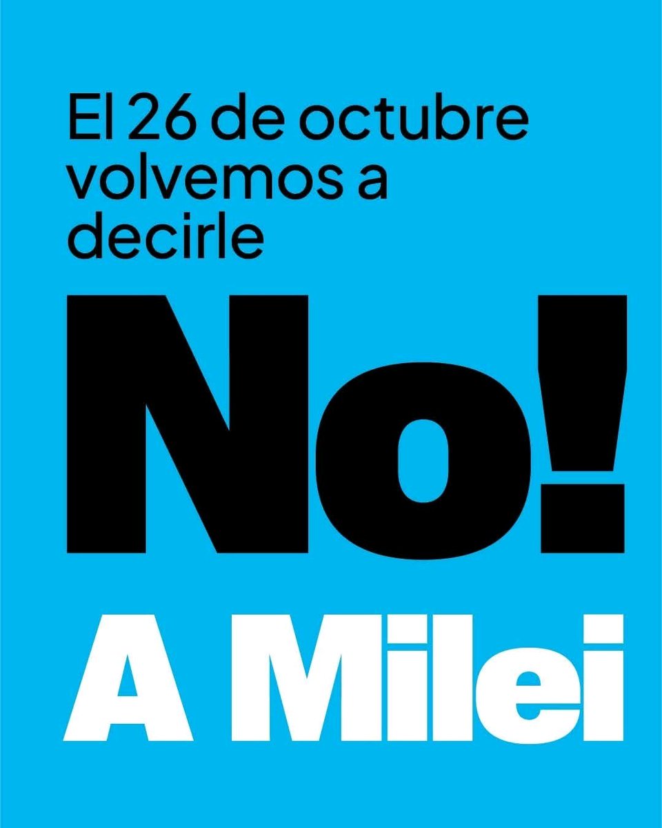 <a href="/ProfeEduardoOk/">El Profe Eduardo</a> Quien siembra vientos, cosecha tempestades».
26 de Octubre Fuera Milei!