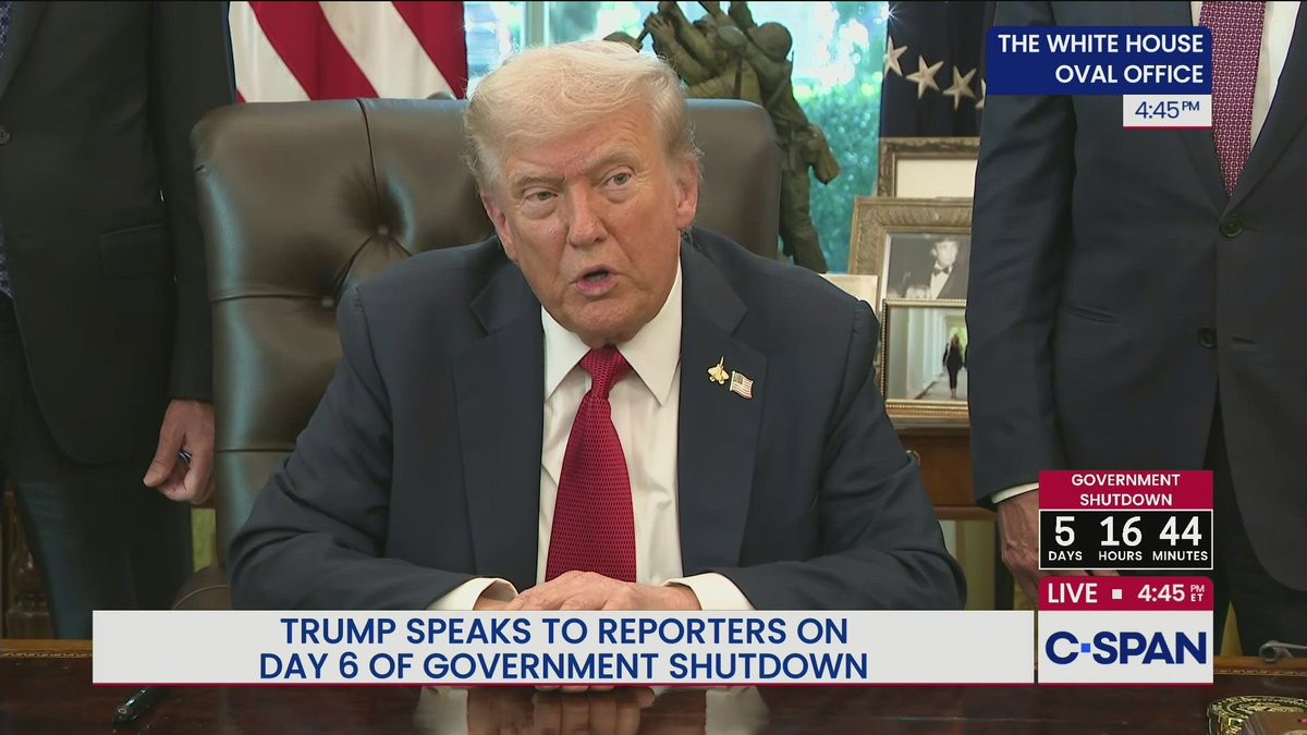 C-SPAN's Word for Word:

• Trump says he would consider invoking Insurrection Act
• Senate again rejects funding bill as Trump signals possible off-ramp

Plus, Gaza, France and Japan

READ: newsletters.c-span.org/if-it-was-nece…
SUBSCRIBE: c-span.org/wordforword
