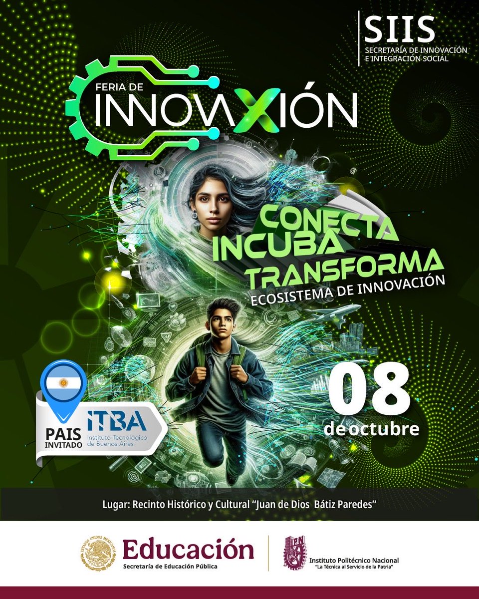 ¡Lo que estabas esperando, ya está aquí! 💡La #FeriaDeInnovaxión, con conferencias de expertos en modelos de negocio disruptivos, conexiones con startups y el Ideathon, donde podrás recibir propuestas innovadoras para tu negocio. ¡No faltes!📈💼 <a href="/SIIS_IPN/">Secretaría de Innovación e Integración Social IPN</a>