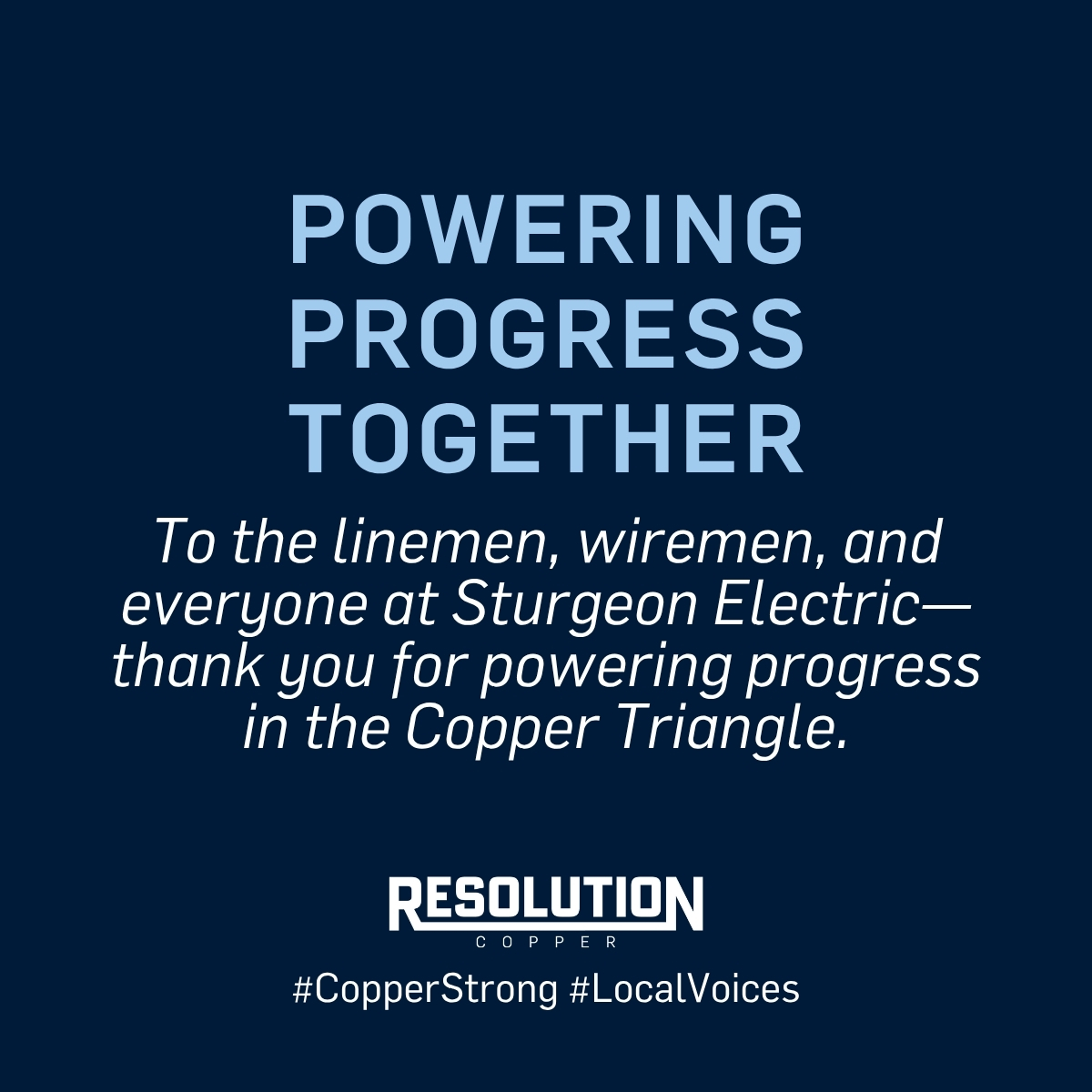 15+ years. Countless upgrades. One trusted partner.
Sturgeon Electric has powered Resolution Copper with precision + safety.

 🔗 Read more: prnewswire.com/news-releases/…