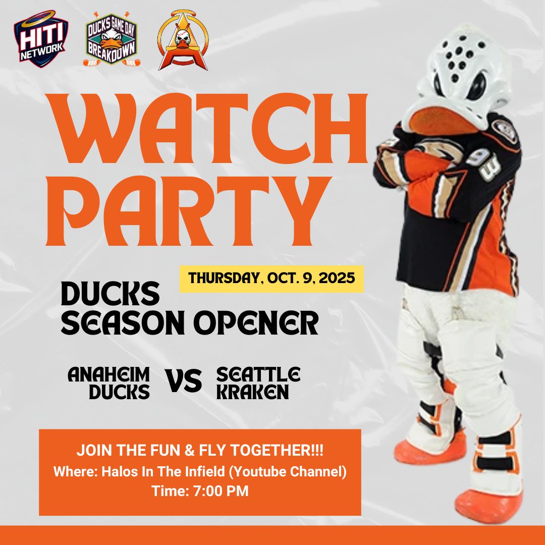 Come watch the <a href="/AnaheimDucks/">Anaheim Ducks</a> season opener with us and our friends <a href="/HalosInfield/">Halos In The Infield</a> &amp; <a href="/zachary_gr6726/">DucksGamedayBreakdown</a> on YouTube! Thursday night is gonna rock!! #FlyTogether 🦆🏒