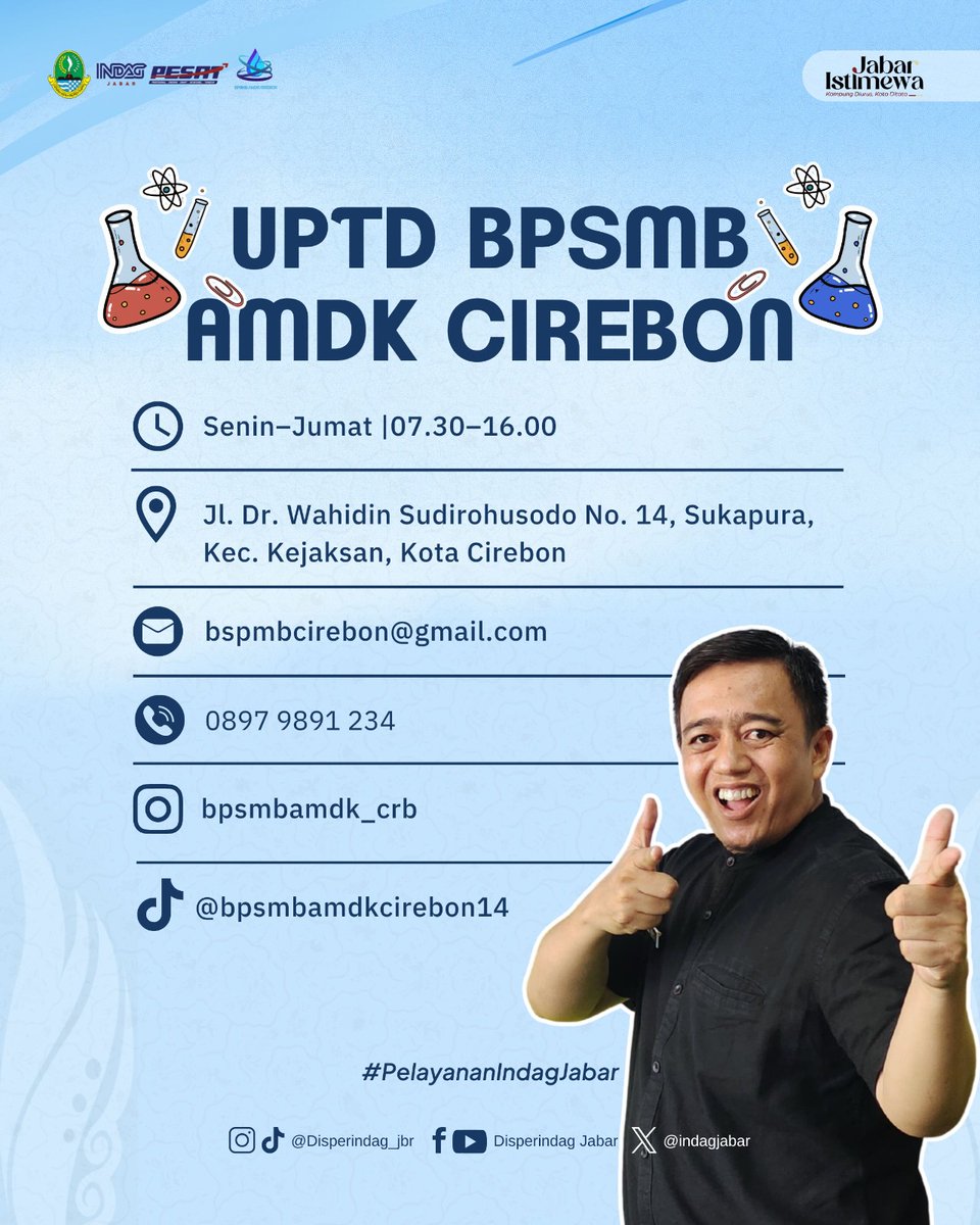 indagjabar's tweet image. Penasaran dan ingin tahu lebih lanjut? Yuk, langsung hubungi kontak di bawah ini! 🤩

☎️: 08979891234
✉️: bspmbcirebon@gmail.com

#pengujian #kalibrasi #AirMinumDalamKemasan #LayananIndagJabar #BPSMBAMDKCirebon #jawabarat #IndagPESAT #disperindagjabar