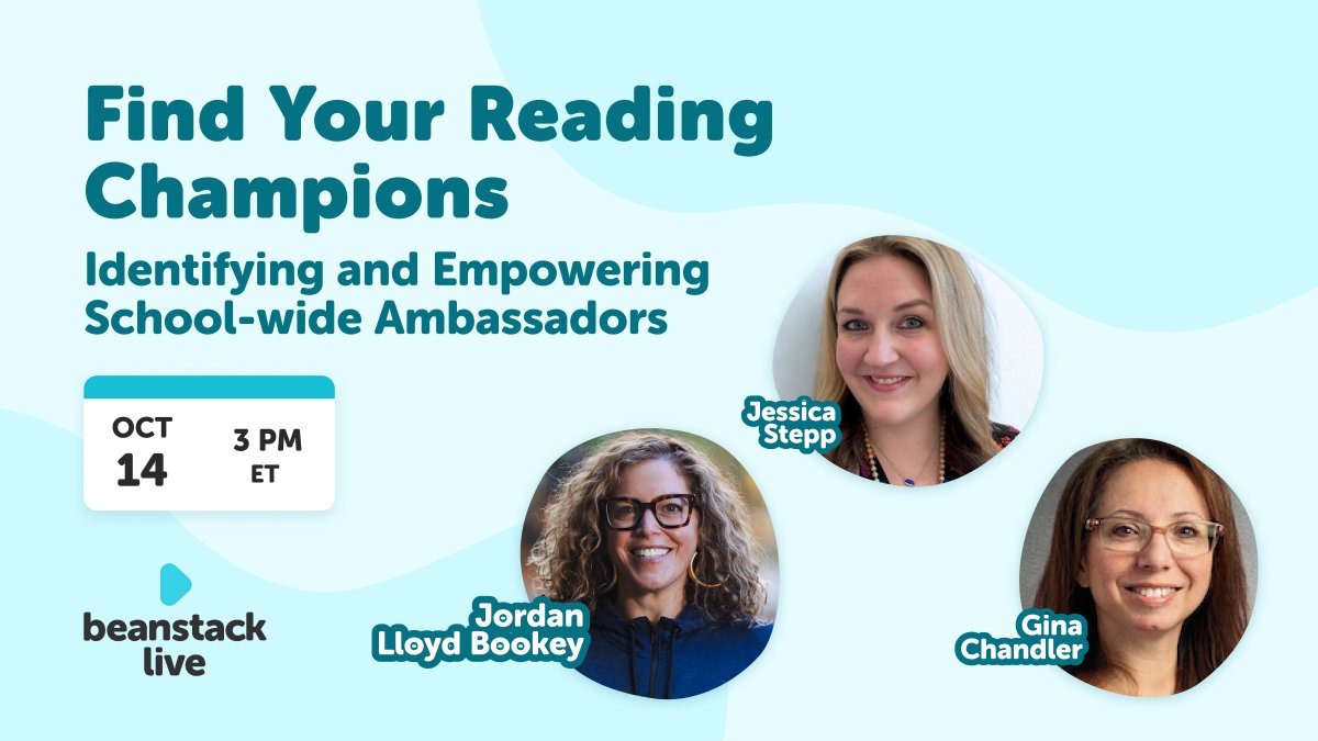 👀 Who are the hidden reading champions in your school? Join us for a Reading Influencers 101 webinar Tuesday, Oct. 14 at 3:00 PM ET. Learn how to recruit and empower students and teachers as reading ambassadors! Register for this free event: bit.ly/4gOuyko