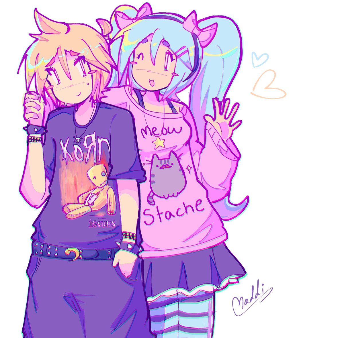 Lenku!!! 🩵💛
(Outfits based on my headcanons for them ^_^)
#レンミク #ミクレン #lenku